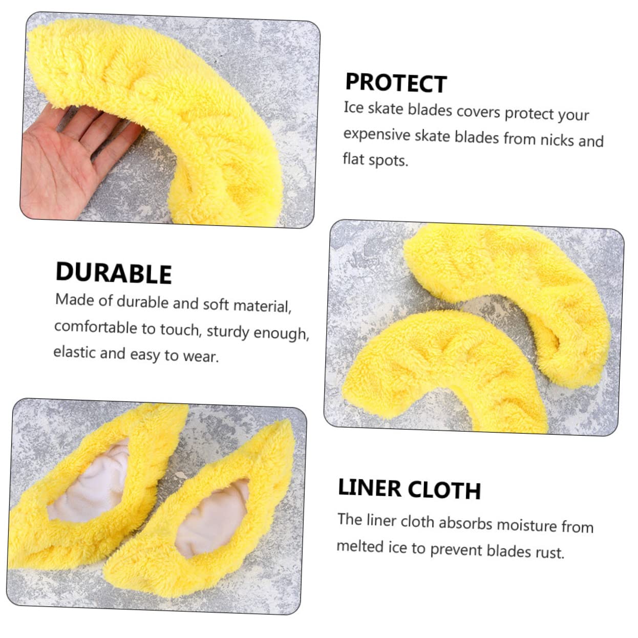 Kisangel 4paires Couvre-Lames De Patinage pour Garçon Fille Peluche Élastique De pour Patins à Glace Et Hockey