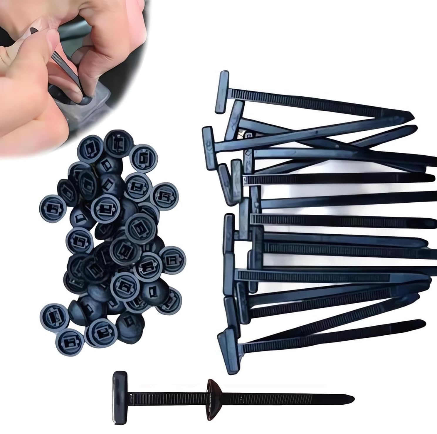 DIANZHU 30PCS Nylon Universal Cable Tie Buckle,heavy duty self-locking zip ties holder,Multipurpose Plastic Cable Ties Tool UV Resistant Zipties for Car Daily Repair-image-30