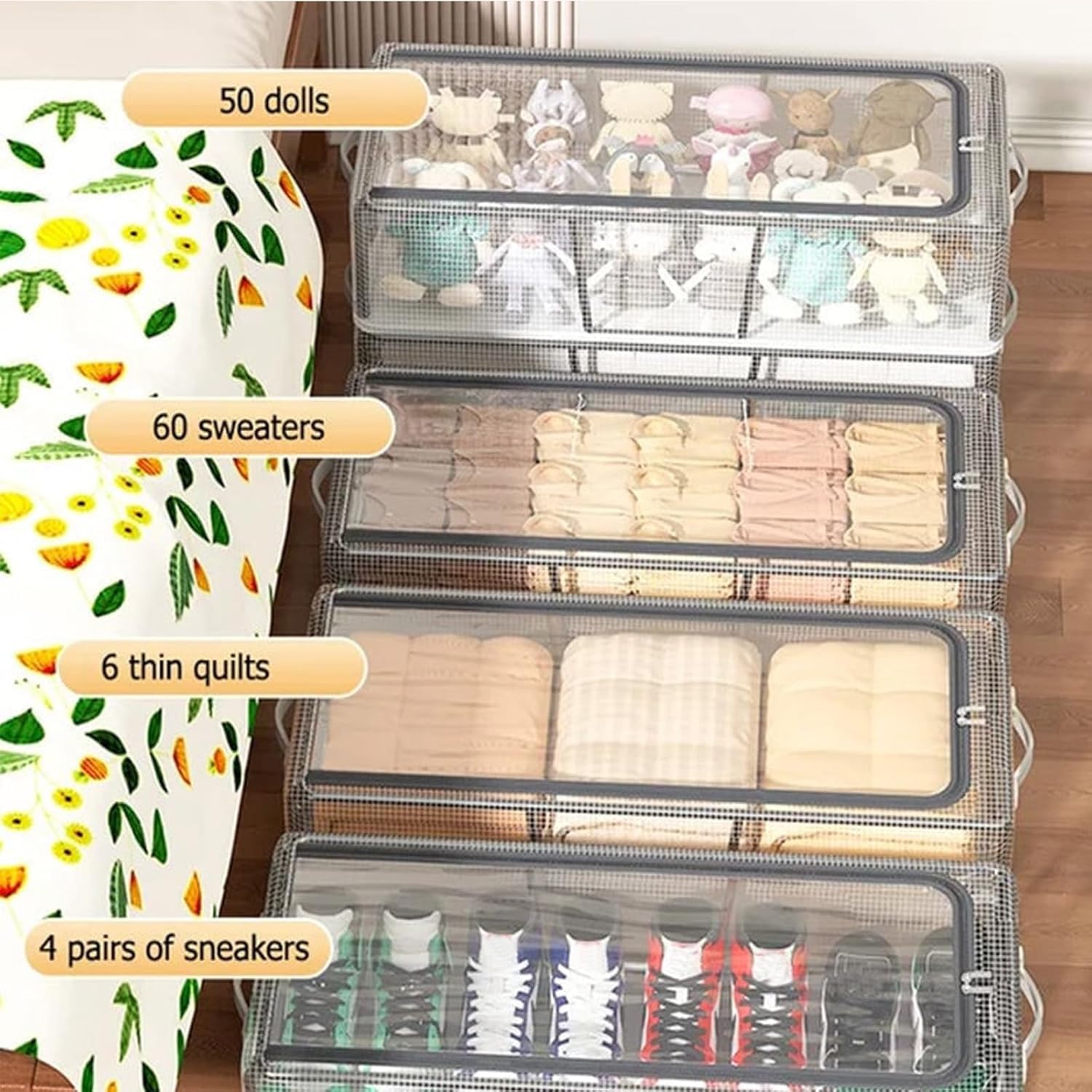 Suicune Shoe Storage Box Clear Plastic Stackable Shoe Organizer Containers with Lids for Women/Men Shoe Box with Magnetic Door Foldable shoe Display Case 4