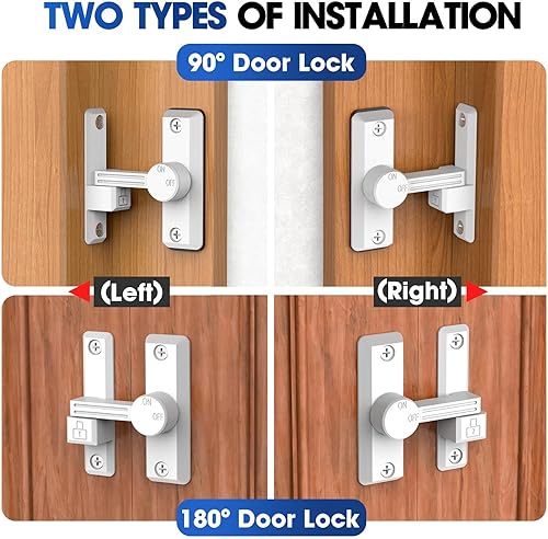Miniatura 3 de Cerradura de puerta corrediza de granero, hardware de 90180 grados, cierre de puerta abatible para puerta de granero, jardín, gabinete, baño,