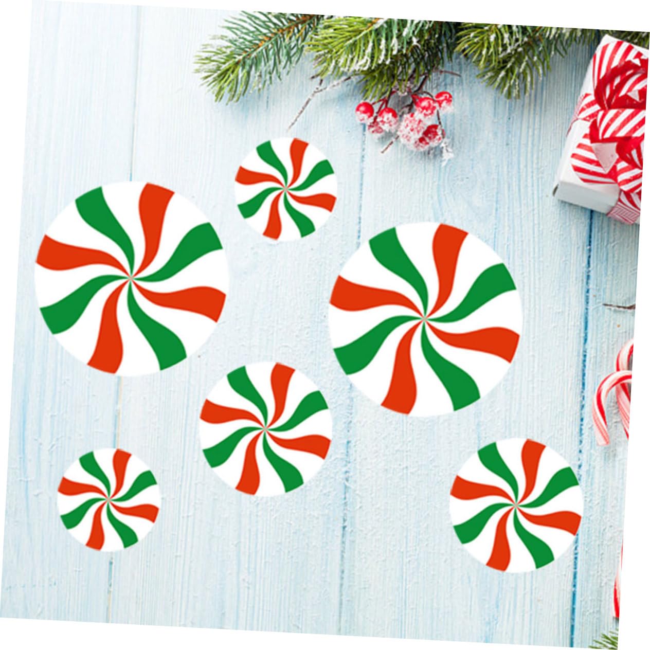 TOPBATHY 48 Pz Adesivi Di Caramelle Natalizie Decalcomanie Per Pavimenti Caramelle Pavimento Di Caramelle Adesivo Decorativo Per Pavimenti Buccia Di Natale Arredamento Pvc