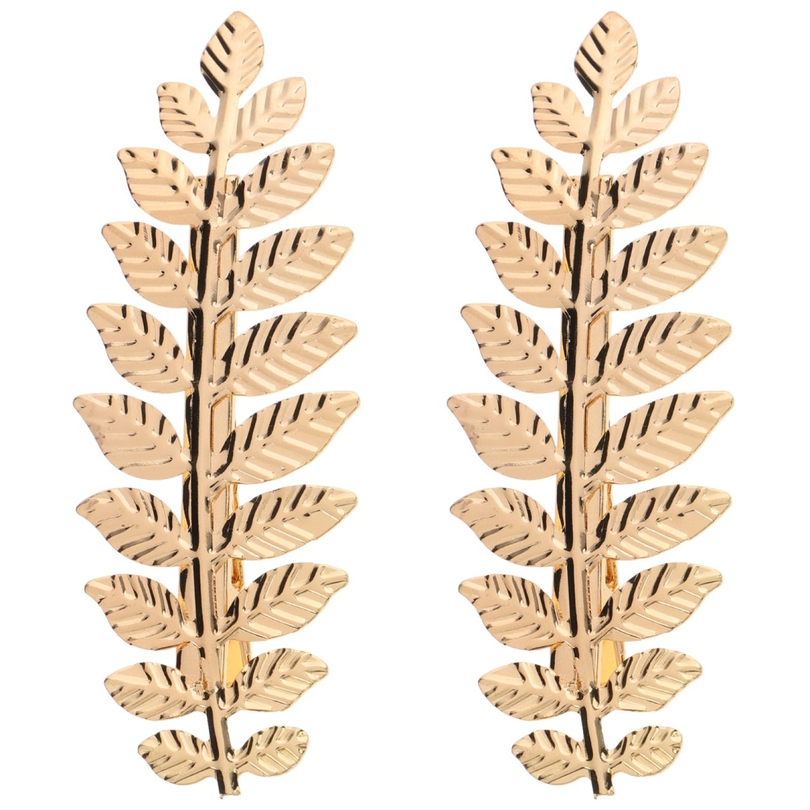 Lurrose 2pcs Leaf Hair Clip: Leaf Alligator Clip - Gold Greek Goddess Accessories - Golden Barrette for Women Girls