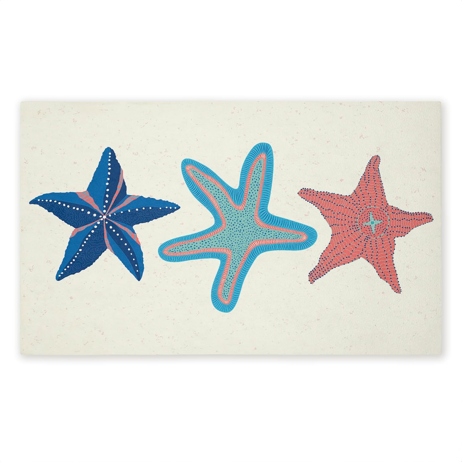 Stupell Industries Coastal Americana Starfish Outdoor Door Mat, Durable Non-Slip Mat with Recycled Rubber Backing, Weather-Resistant Patriotic Coastal Starfish Design by Darlene Seale, 18"x30"