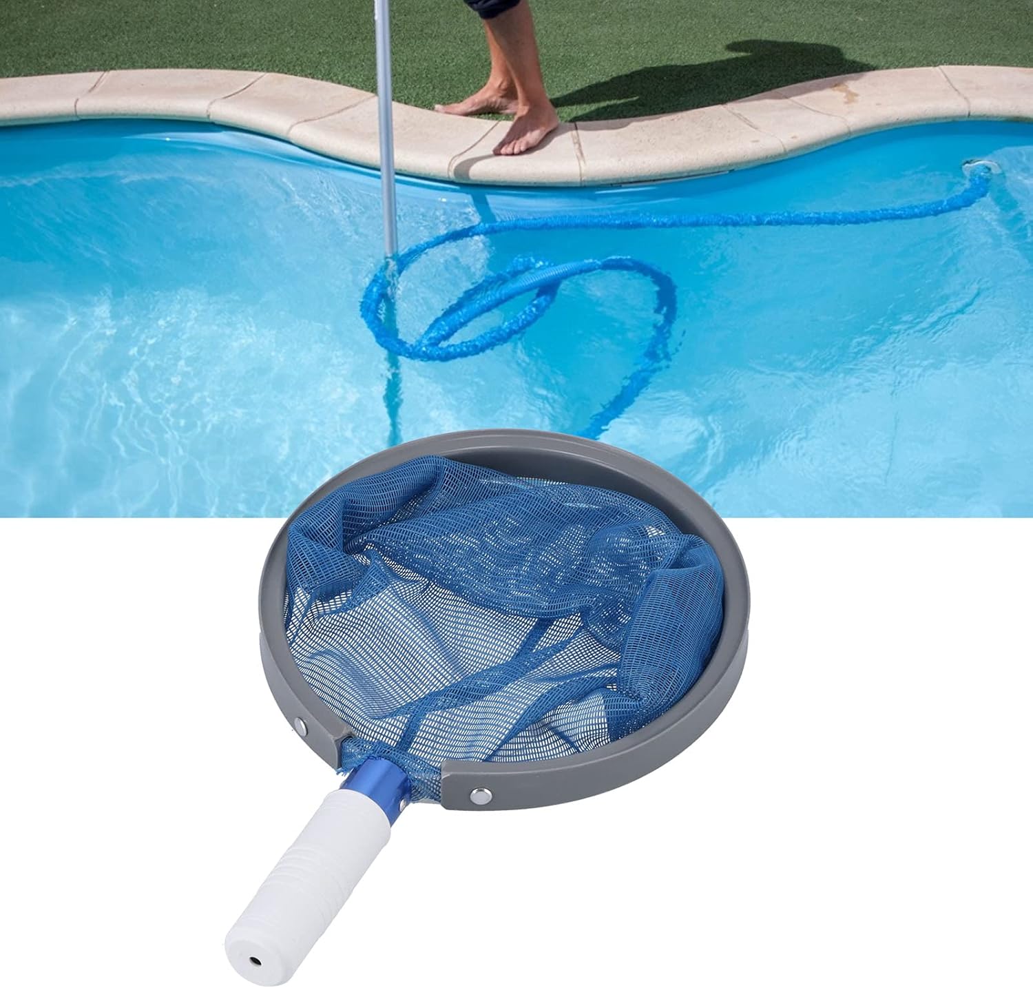 Leaf Cleaning Net, Aluminum Alloy, Nylon Swimming Pool Cleaner Supplies, Light Weight Cleaning Tool for Spa Pond Swimming Pool