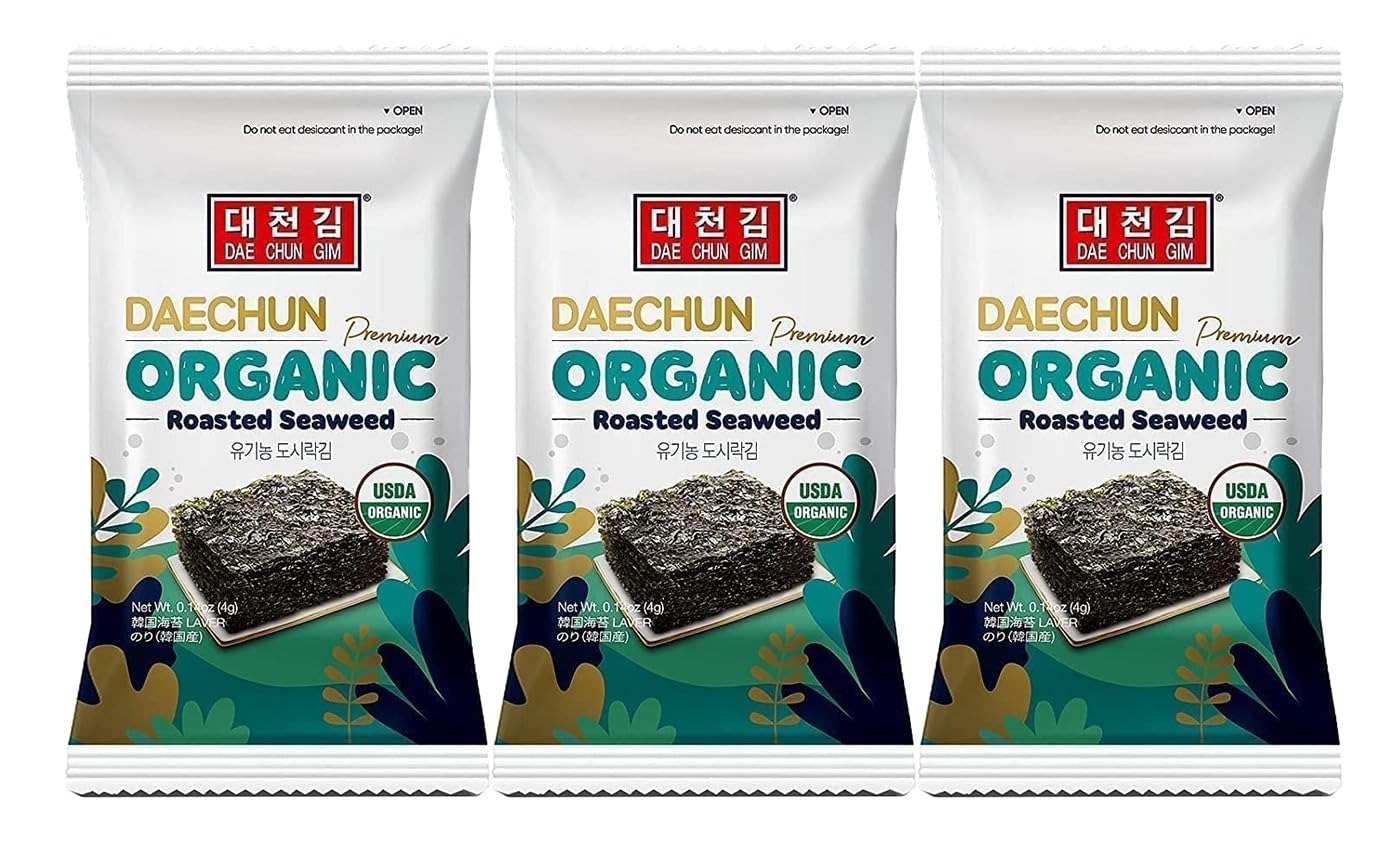 Seba Garden Organic DAECHUN(Choi's1) Snacks Original Nori Leaf Korea Premium 6 Pack