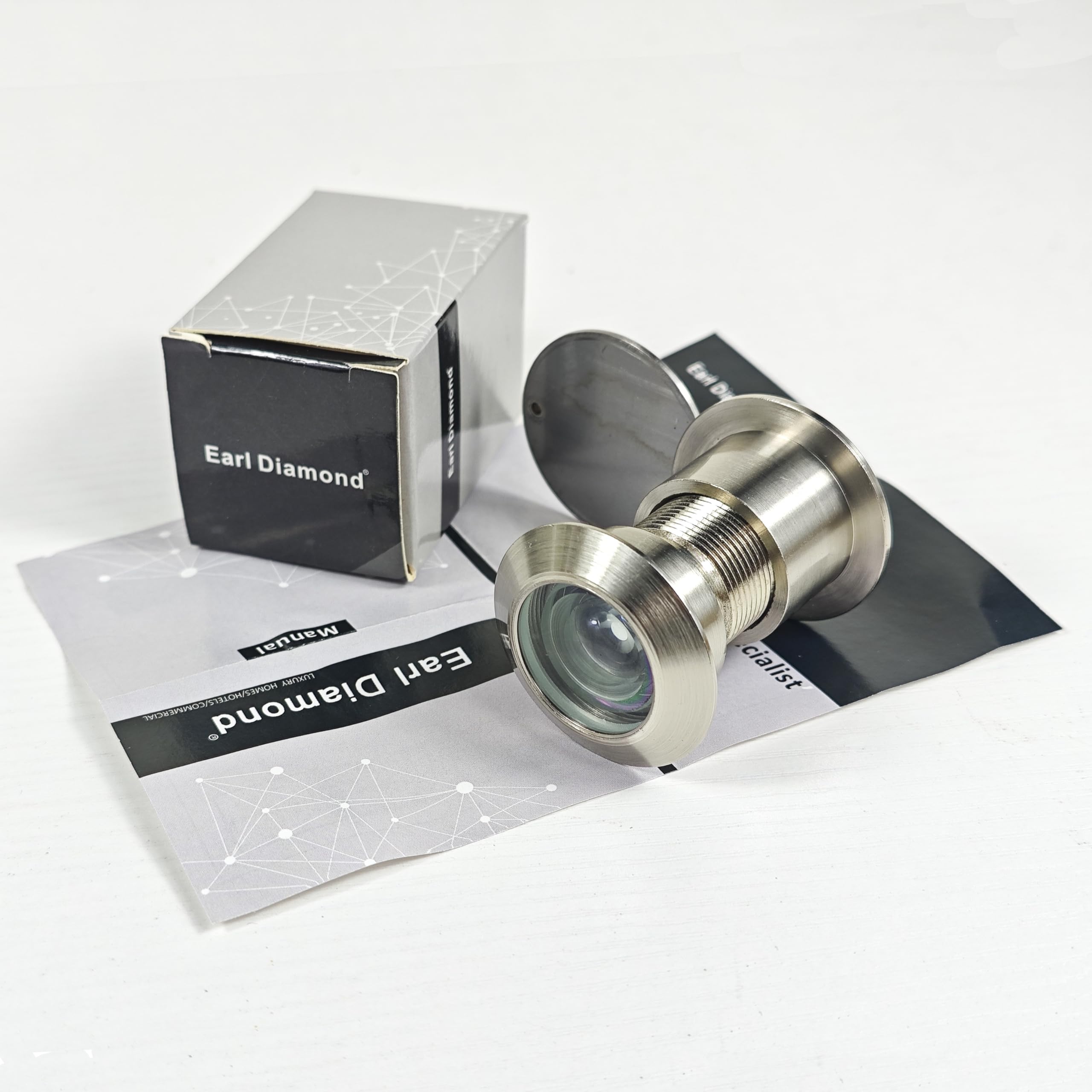 220 Degree Wide Angle Home Security Spy Hole Optical Glass Door Scope Viewer With Privacy Cover (Oro - View #6