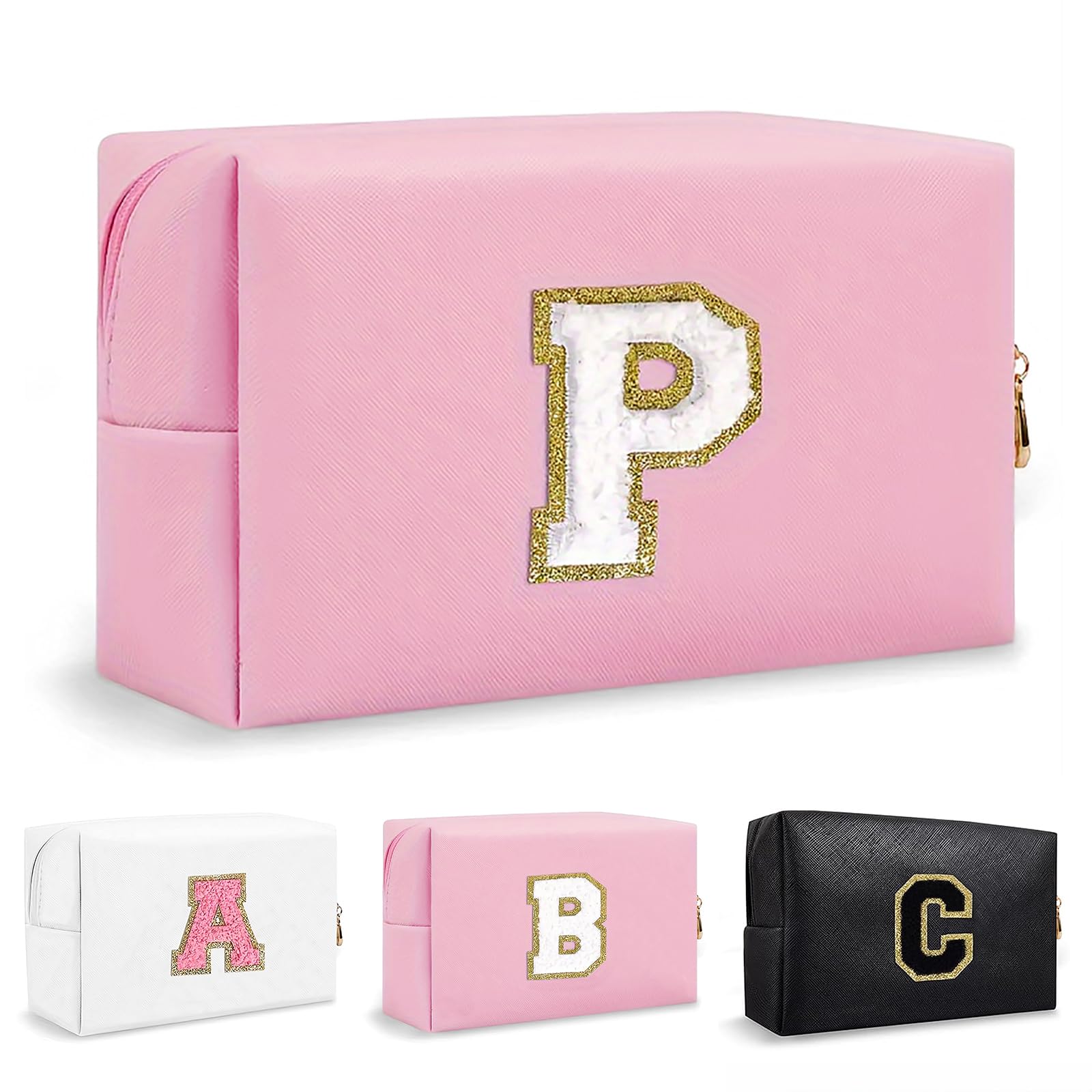 Bolsa de Maquillaje, Bolsa de Cosméticos Impermeable de Viaje, PU Cuero, Neceser de Baño, Bolsa De Aseo Y Almacenamiento para Mujer,Cosas Preppy para niñas Adolescentes (Letra A-Z) — view 154