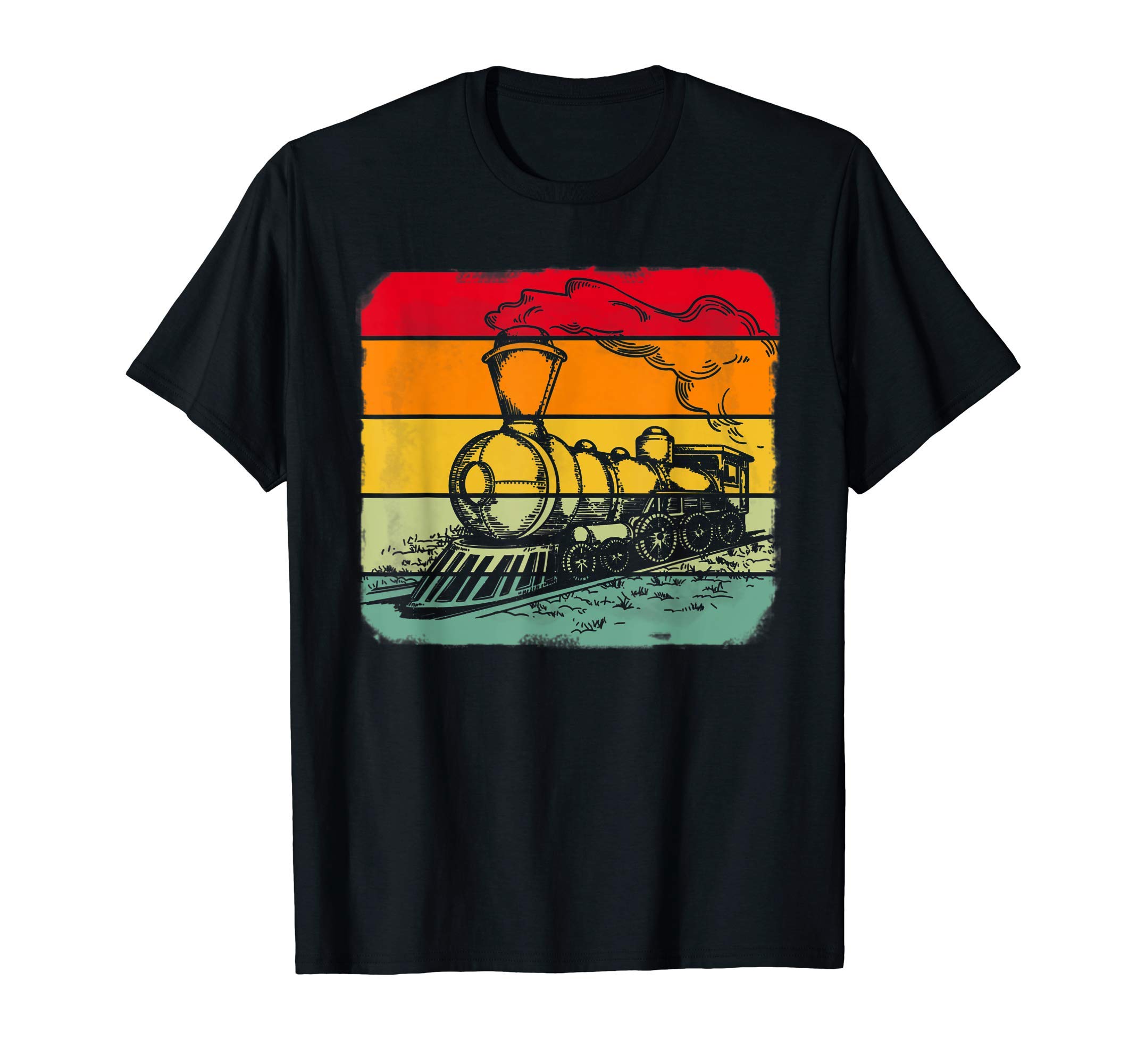 Zug-Liebhaber-DesignsRetro Train Lover Trainspotting Vintage Train T-ShirtOEKO-TEX STANDARD 100