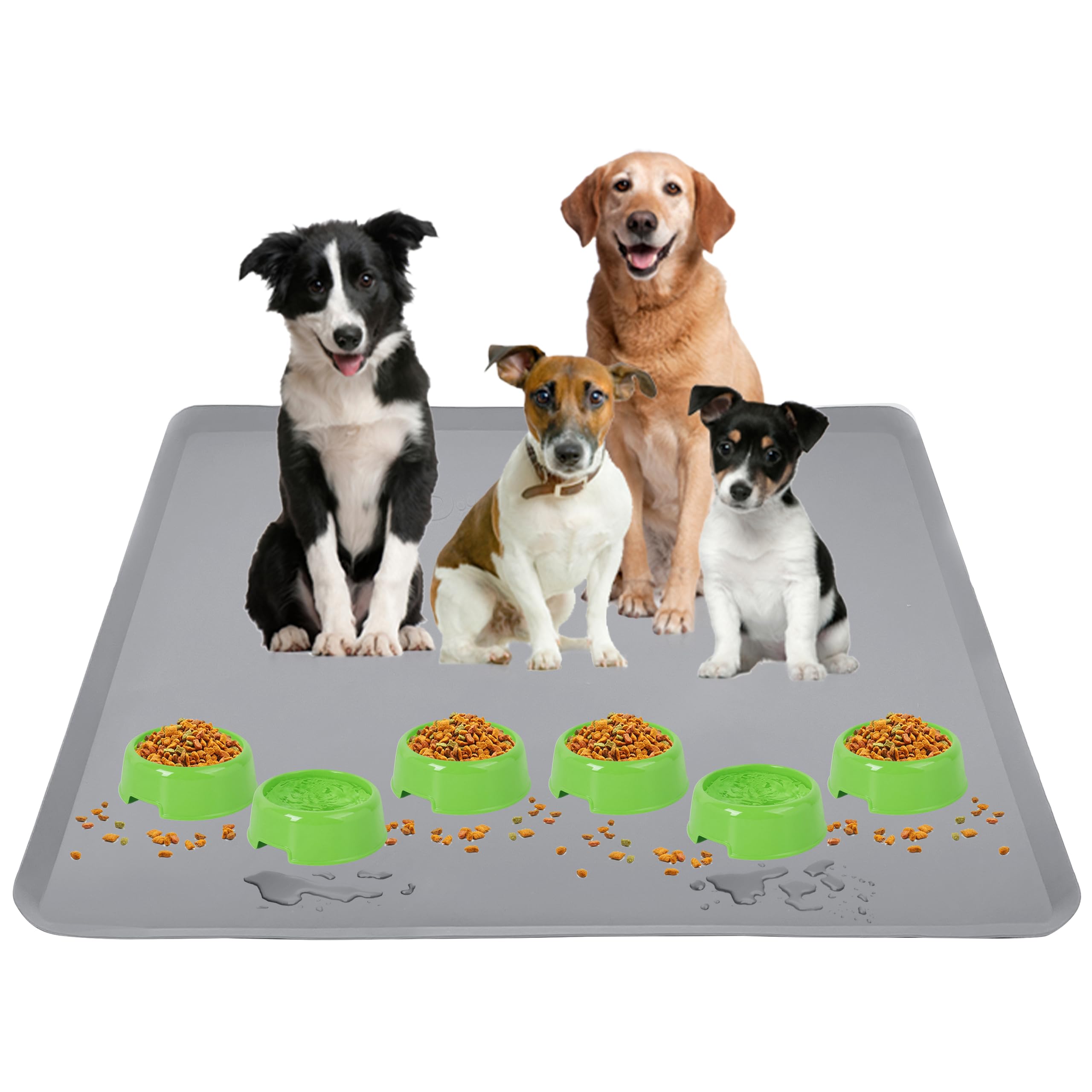 TidyFriend Tapis de nourriture pour animaux de compagnie – 76,2 x 91,4 cm – Plateau pour nourriture et eau pour animaux de compagnie – Tapis de nourriture pour chien et chat – Tapis antidérapant pour