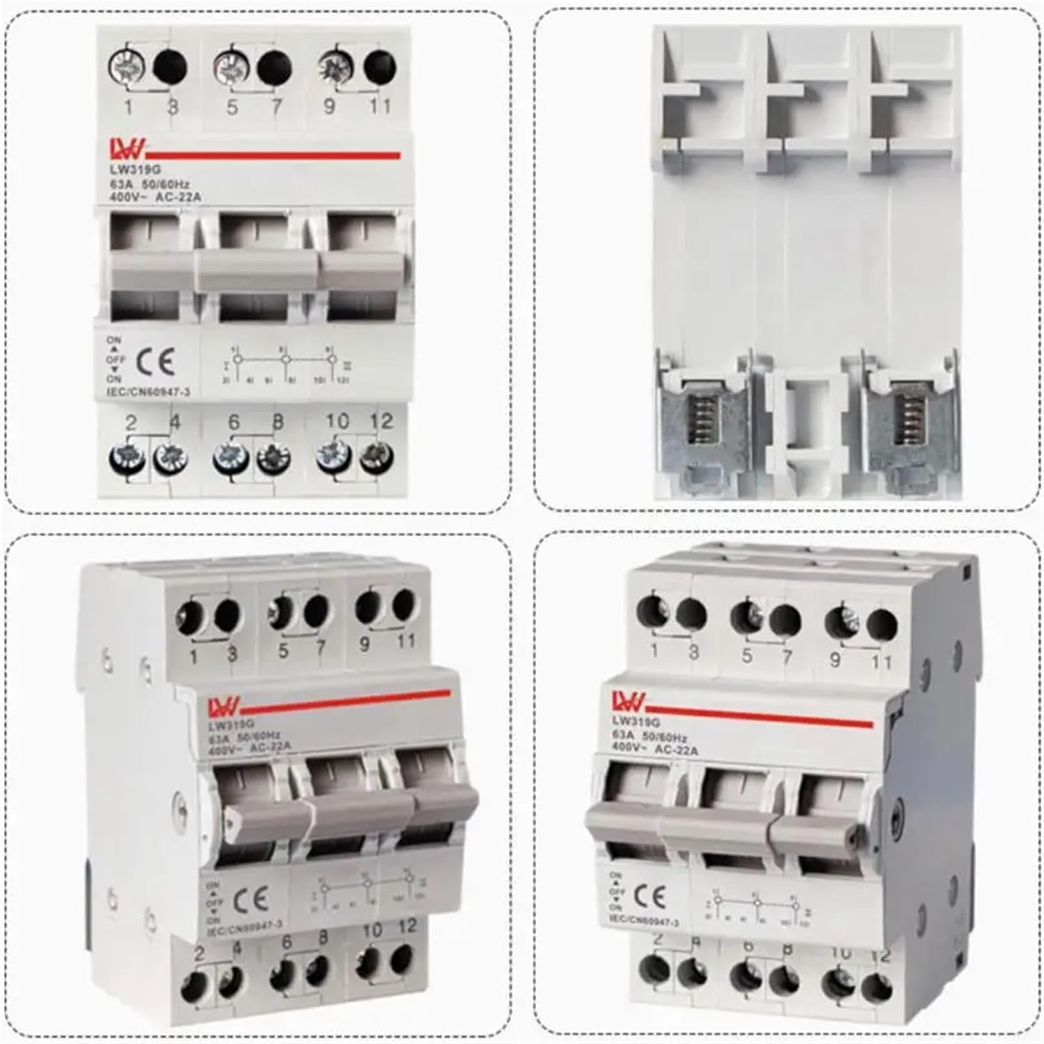 2P 40A 63A MTS Dual Power Manual Transfer Interlock Circuit Breaker Din Rail Isolating Discounnecting Switch(1P 63A)