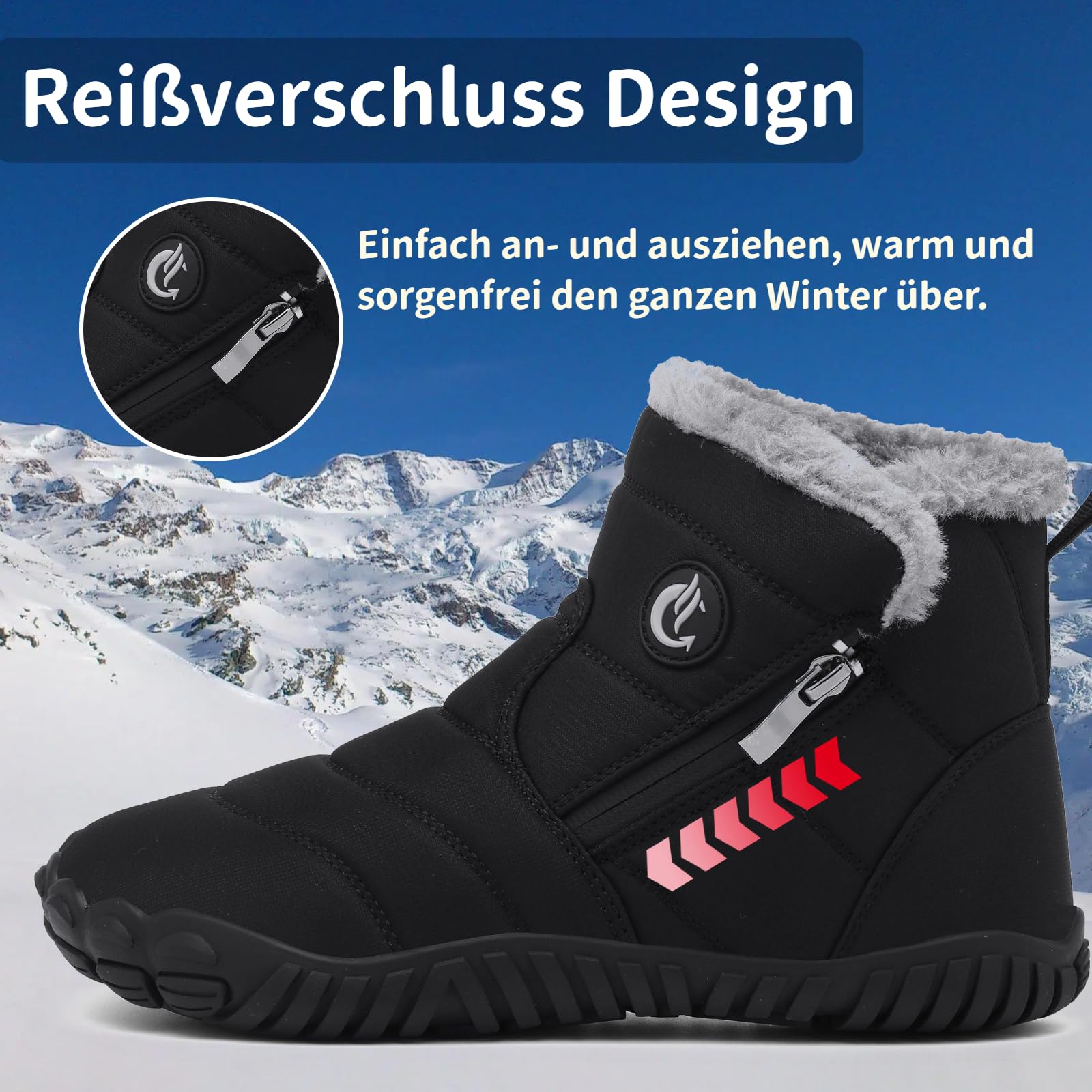Stivali Donna Invernali Uomo Stivali da Neve Foderato Caldo Scarpe da Inverno Caldi Casual Camminate Antiscivolo Boots Impermeabili,Dimensione:36-46 EU