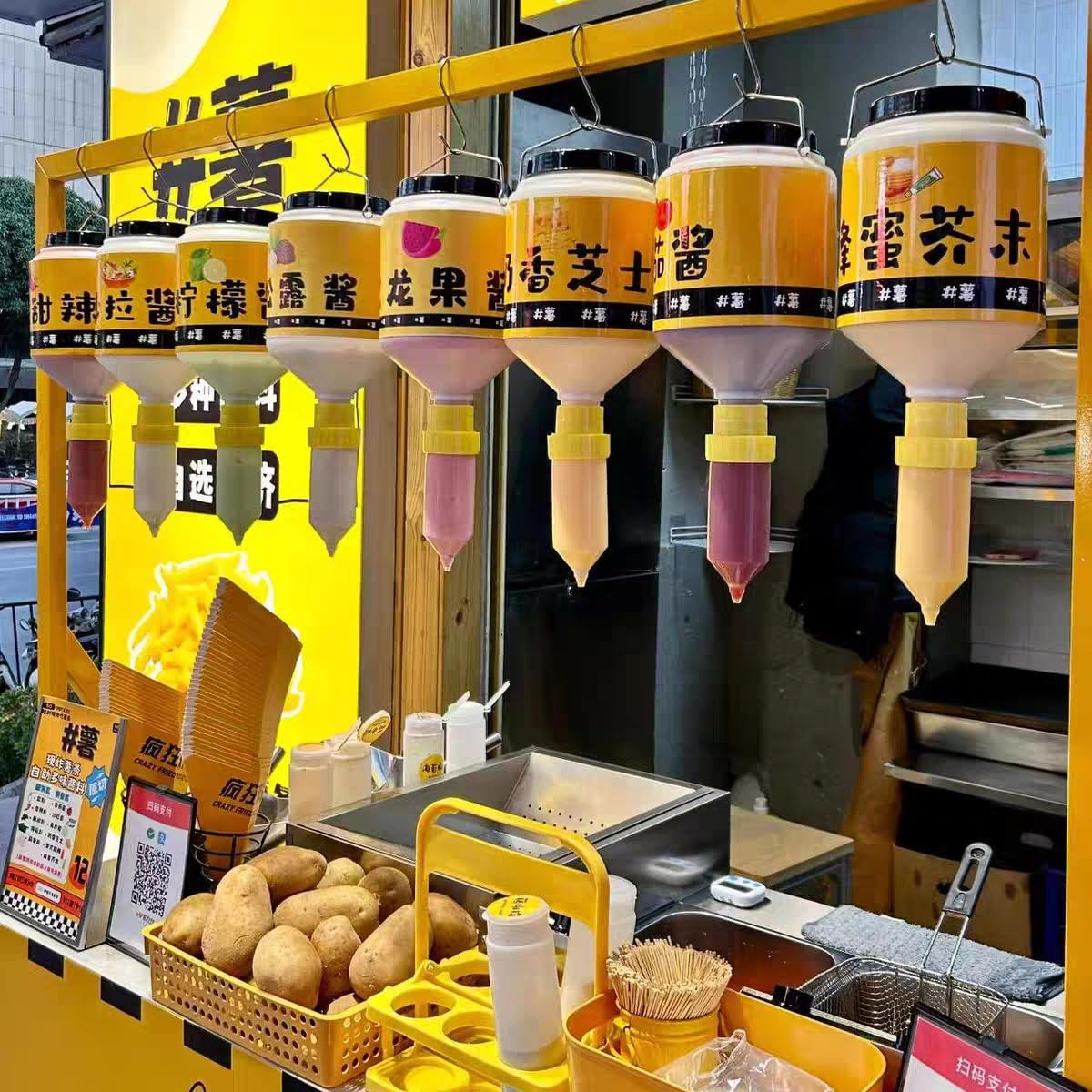 Bottiglia Appendere per di Pomodoro 5,5 L, Dispenser di Ketchup di Grande capacità, Contenitore per Ricaricabile, Salvaspazio, Contenitore per Condimenti
