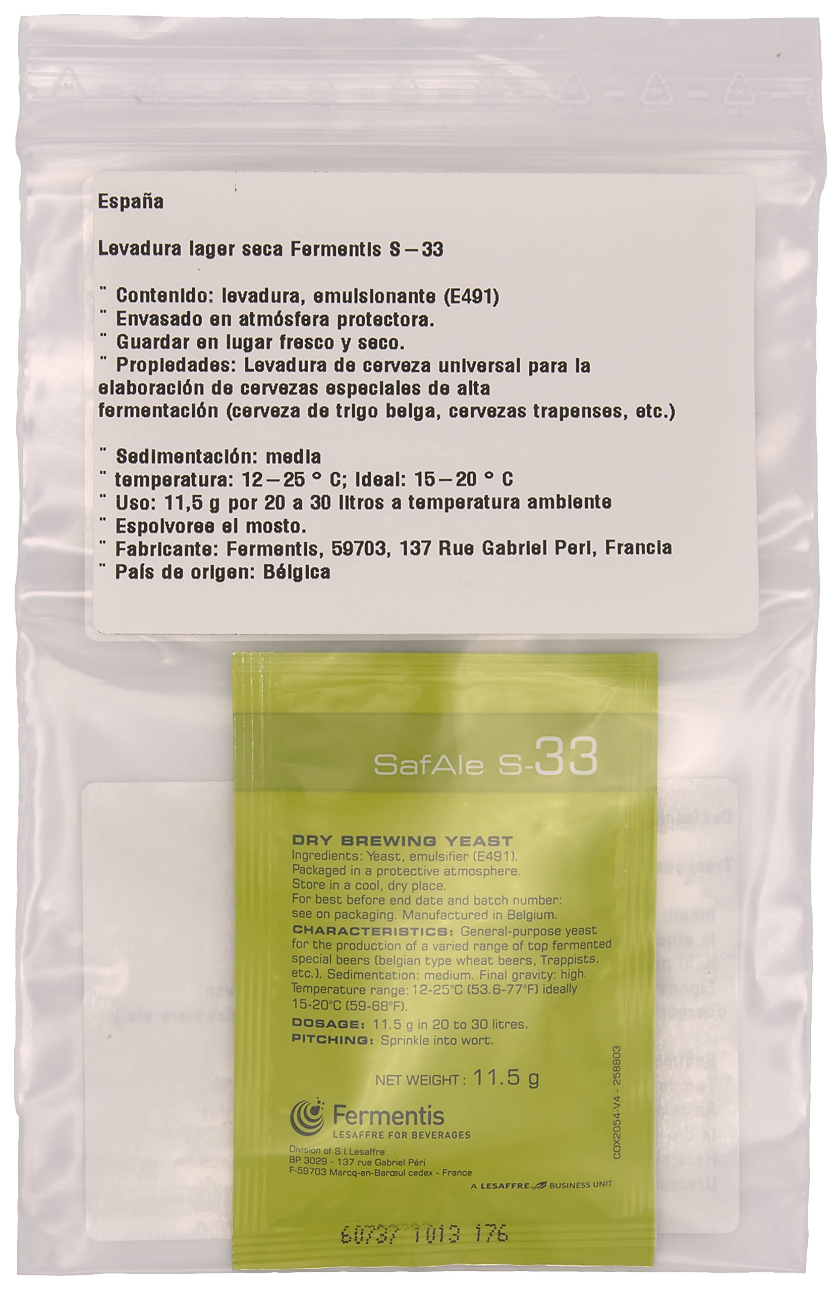 Fermentis lievito di birra US-05 W 34/70 S-33 S-23 alta fermentazione bassa fermentazione (S-33)