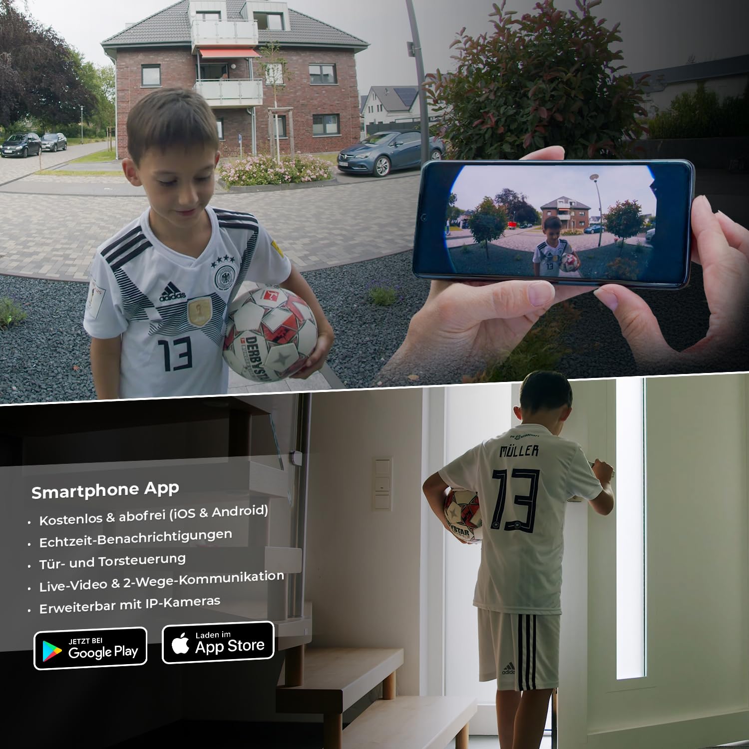 Metzler VDM10 2.0 Video Sprechanlage Komplett Set - mit austauschbarem Namensschild - LAN/POE - Türsprechanlage mit HD-Kamera für 1 Familienhaus, Smartphone App, in Anthrazit aus V2A Edelstahl