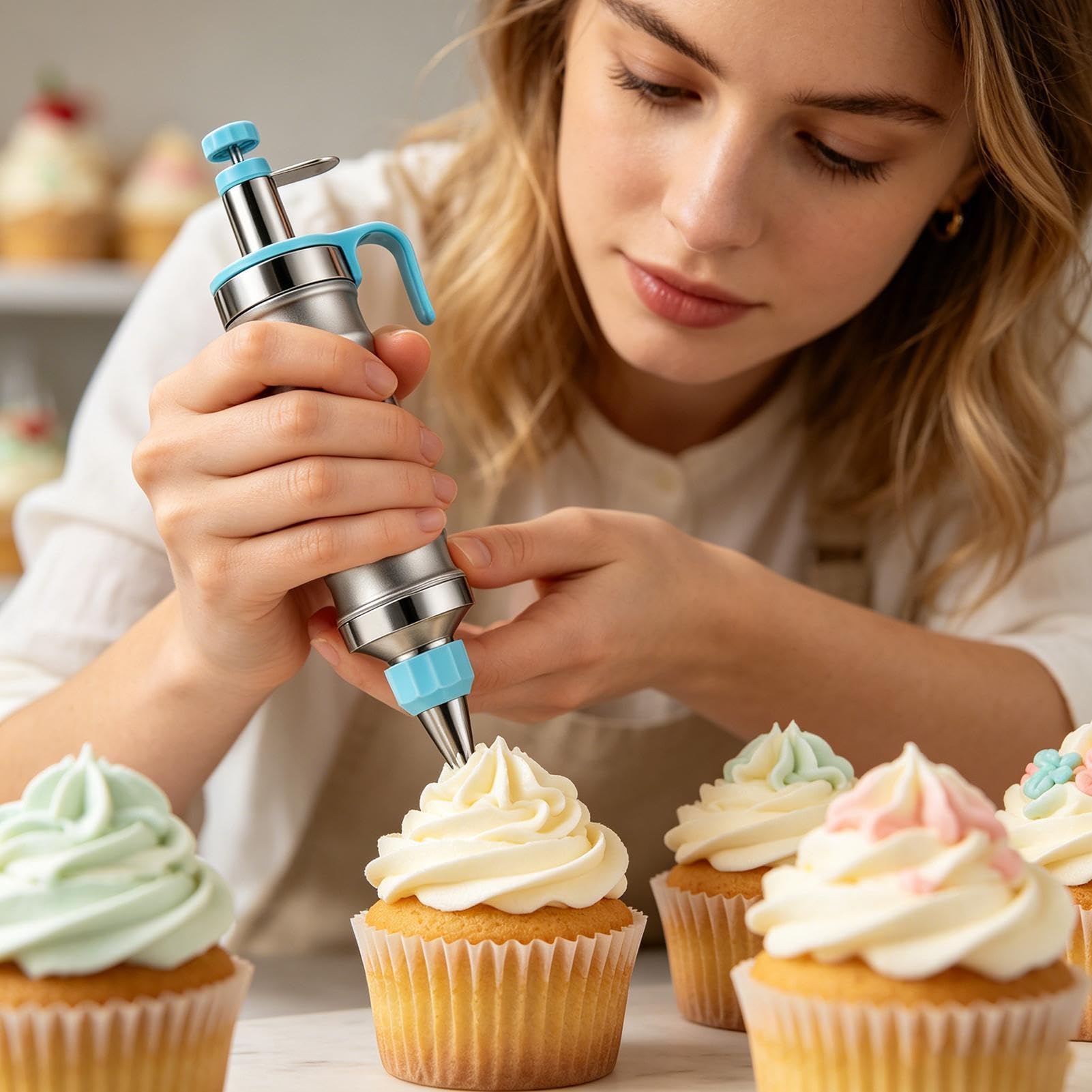 Kit Manga Pastelera para Glaseado Dispensador de Relleno Crema para | Herramienta Dispensadora de Crema para Postres, Tartas, Galletas, Chocolate, , Cumpleaños y Días Festivos
