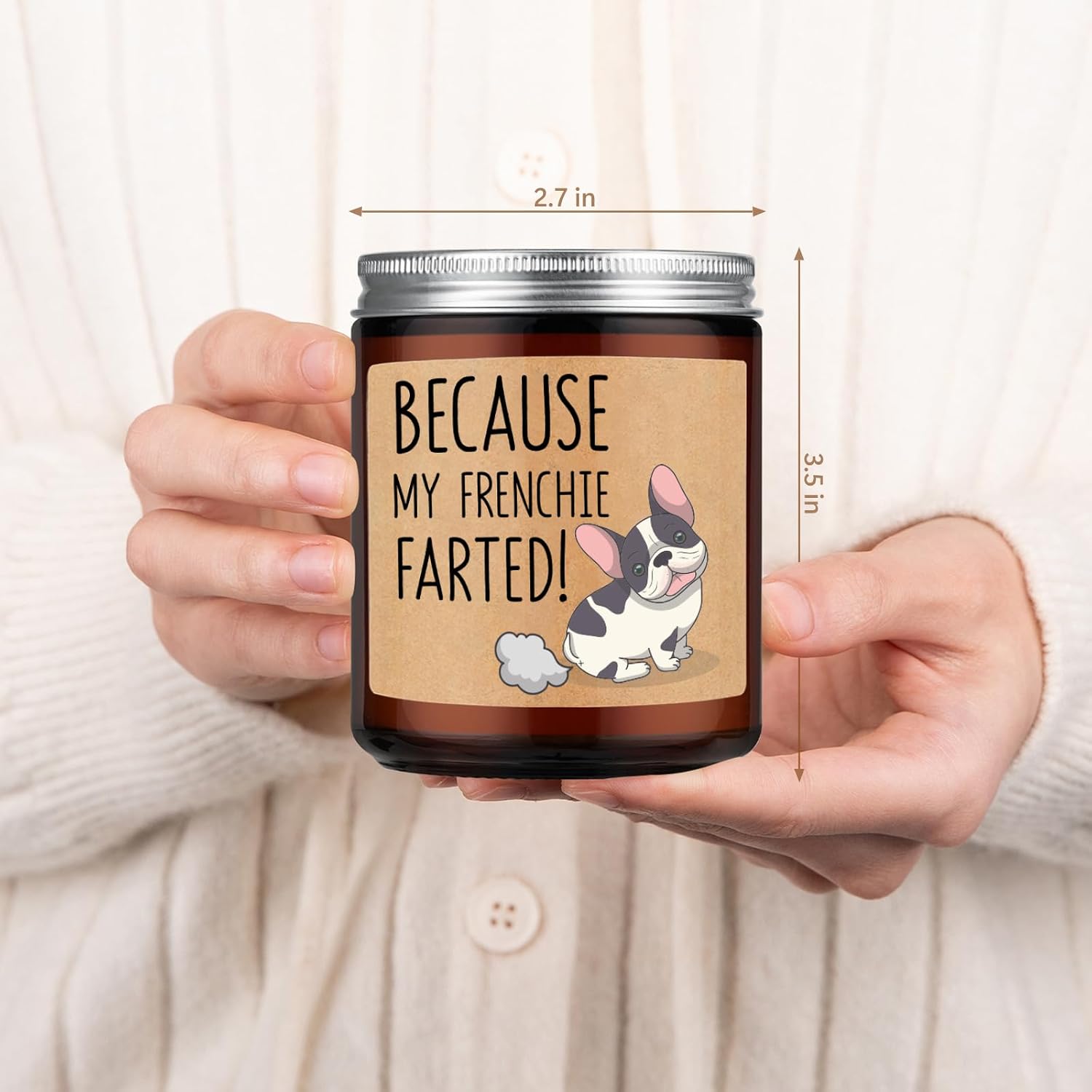 LEADO Candle, Frenchie Gifts for Women, Men, Bulldog Gifts for Frenchie Mom