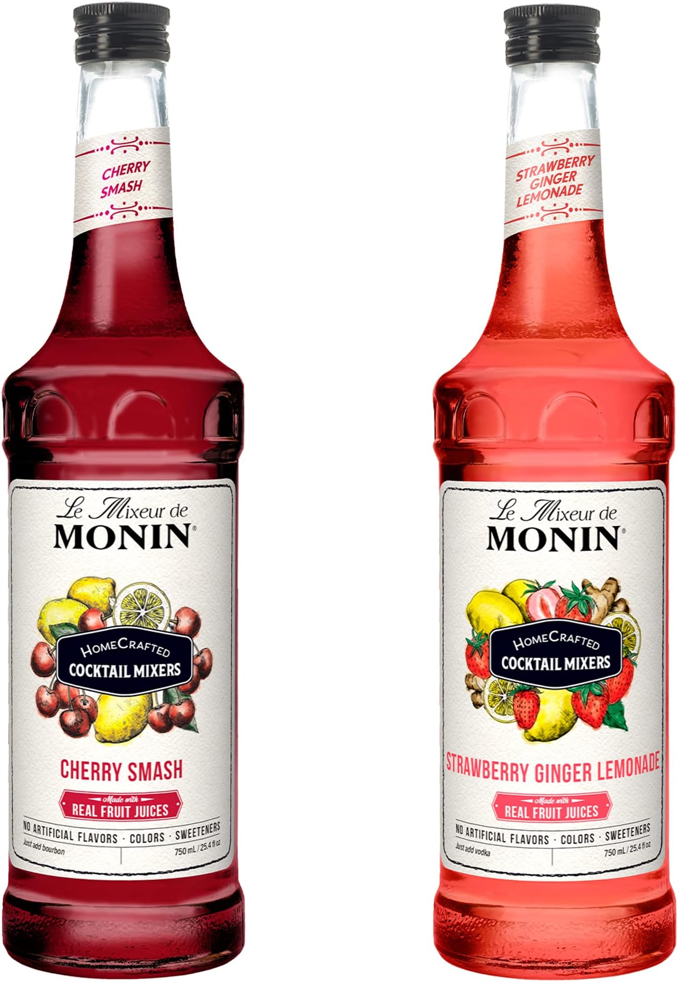 MoninHomeCrafted Cocktail Mixer Bundle, Ready-to-Use Drink Mix, Just Add Your Favorite Liquor, Refreshingly Sweet & Fruity Flavors, Perfect for Cocktails & Frozen Beverages (2-Pack)