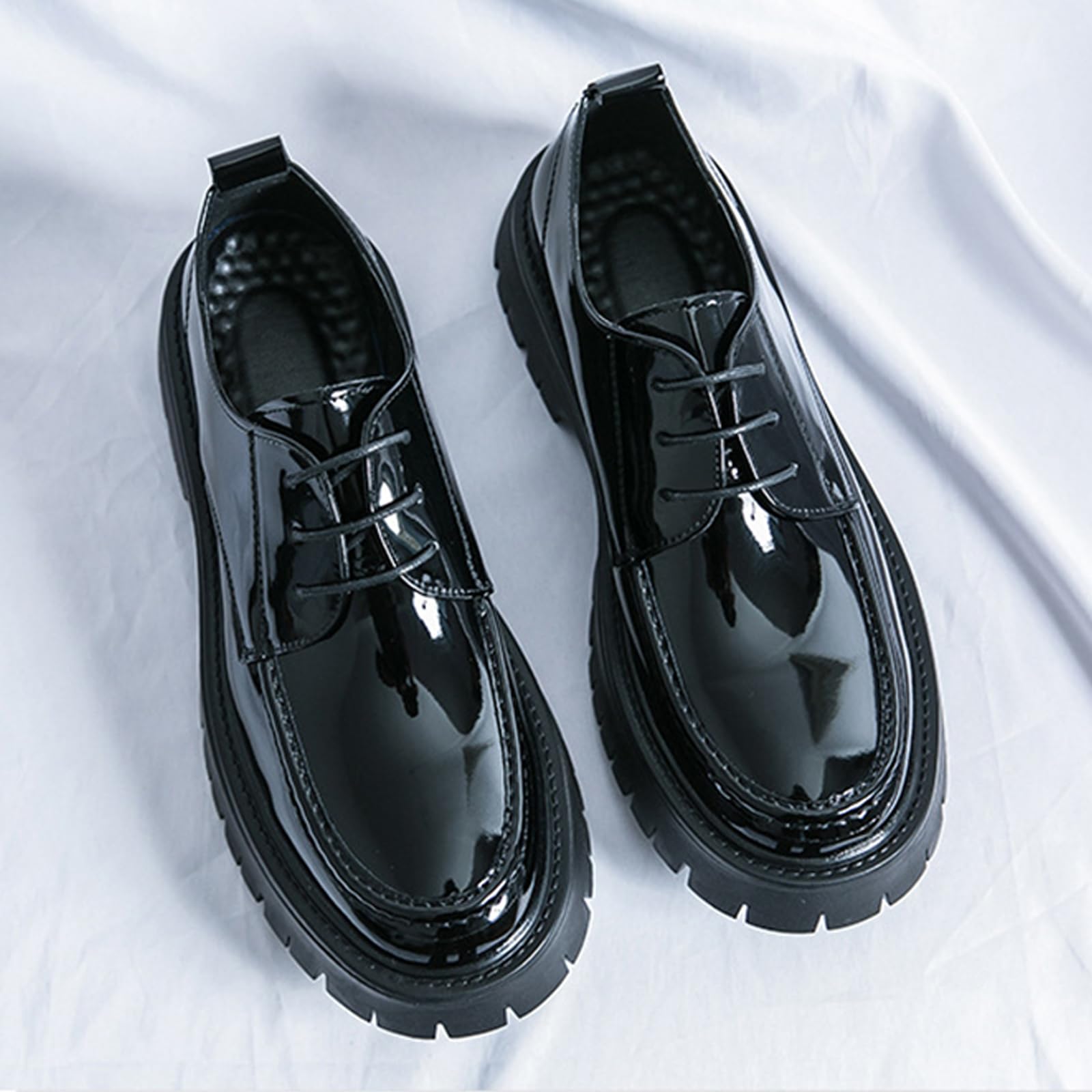 Scarpe Oxford da Uomo Suola Spessa Scarpe Eleganti Punta Tonda