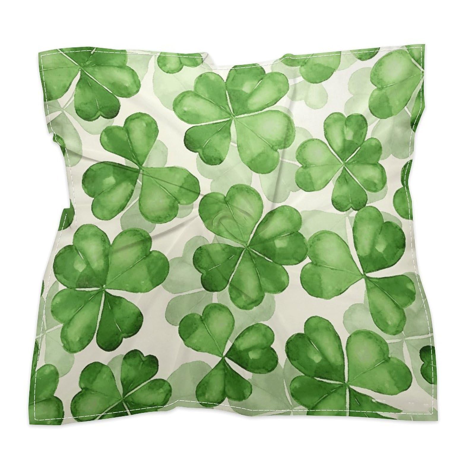 Green Clover Lucky Charm Silk Like Head Scarf Fashion Waist Scarves