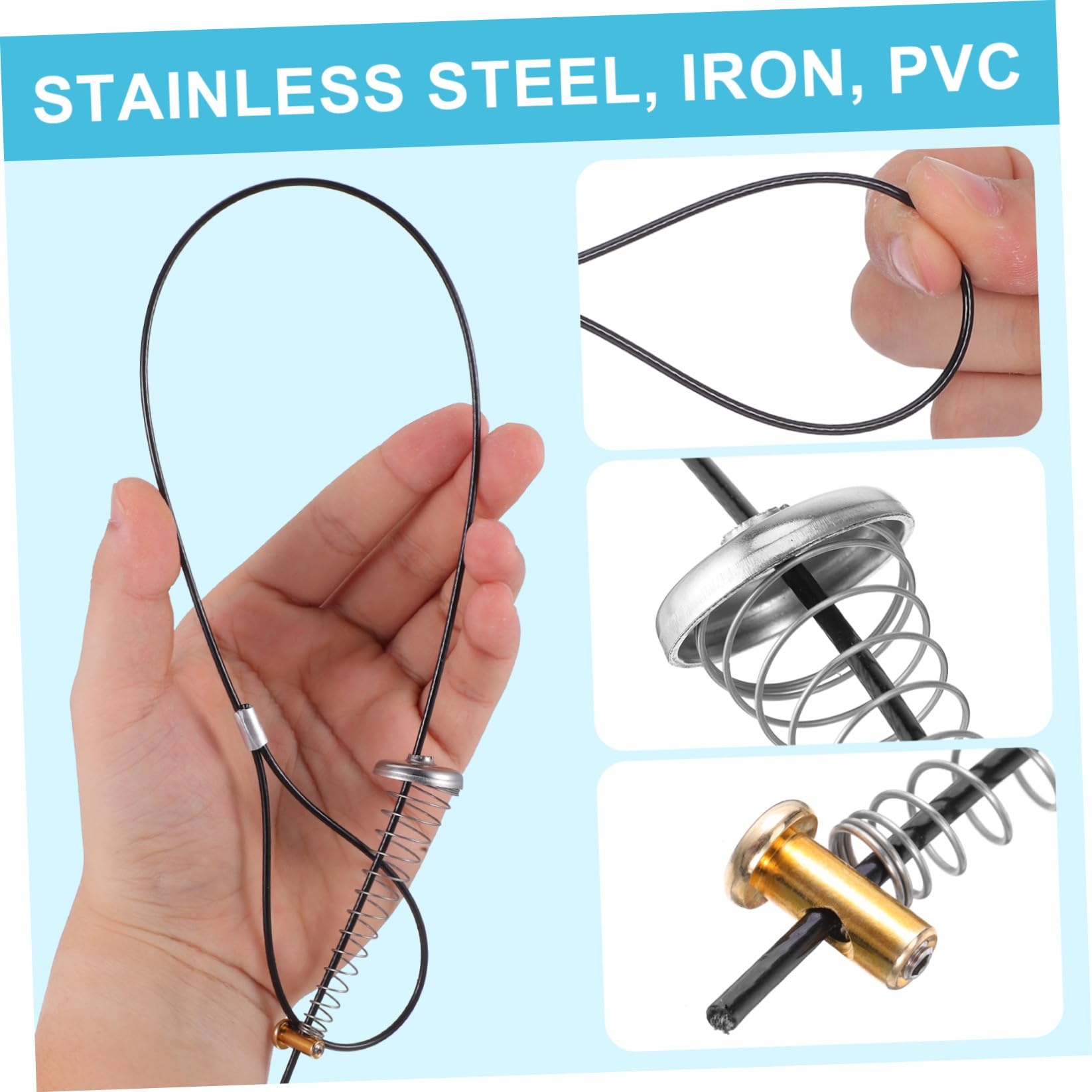 Juego de 2 Pestillos Cerca Tracción del Cable y Resorte para Puertas de Madera y Metal, Resistentes y Fáciles de Usar en Apertura y Cierre
