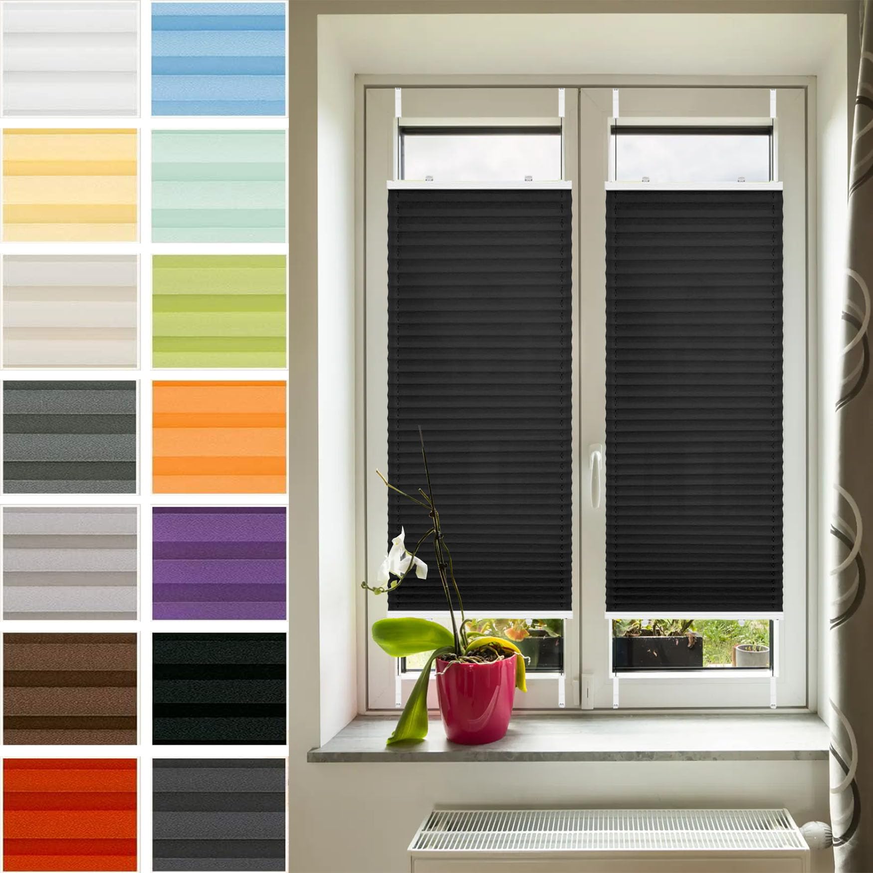 Store plissé occultant protection solaire et thermique sans percer