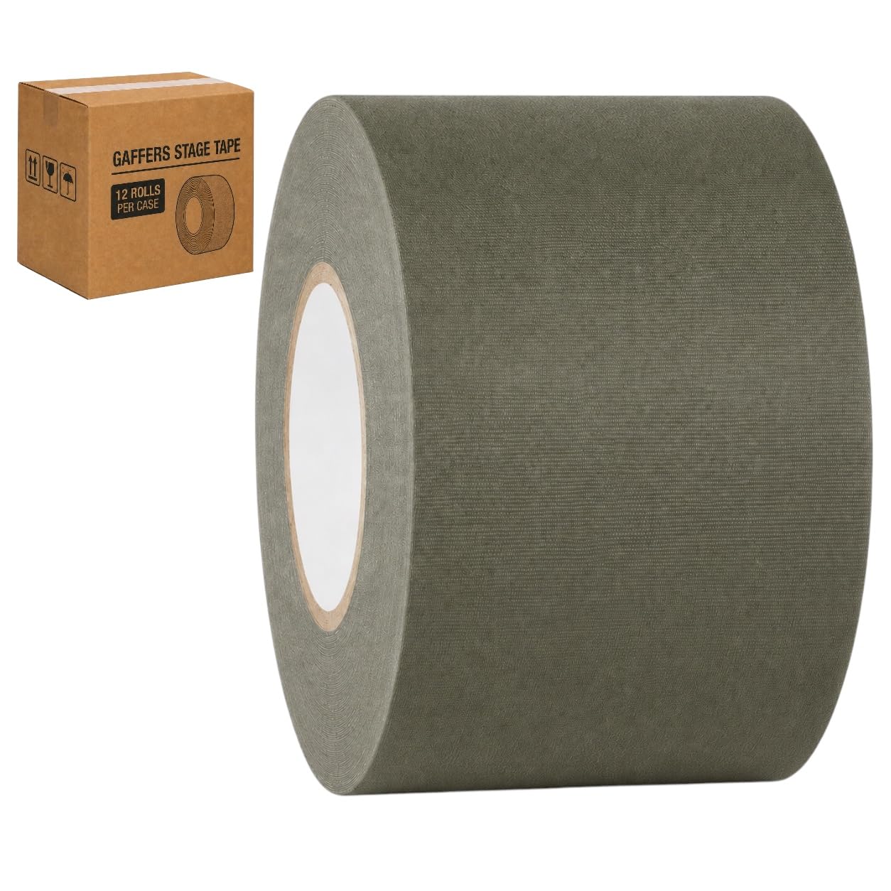 GGR Supplies CGT-80 Gaffers Stage Tape, Olive Drab, 4 in x 60 yd, 12-Pack