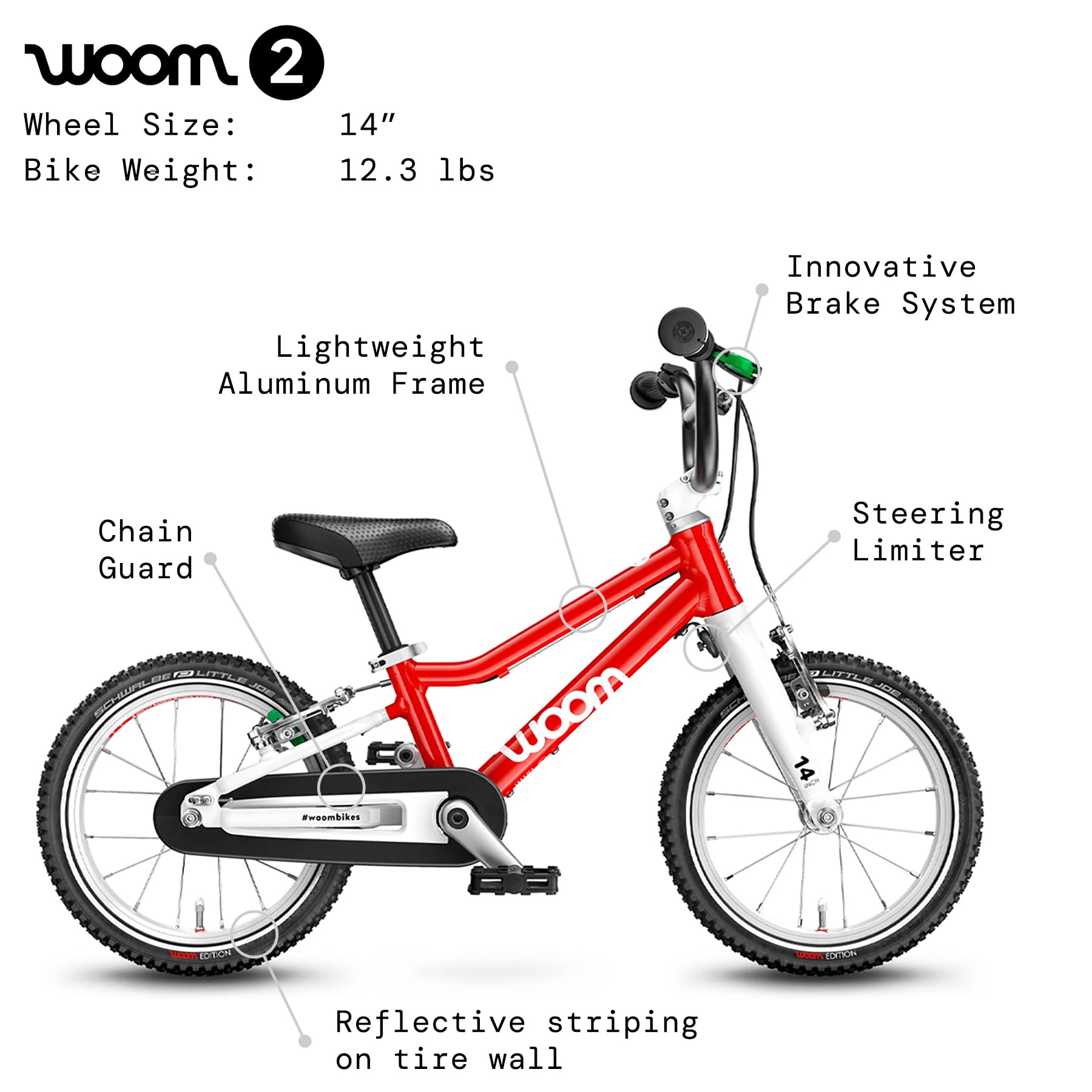 woom2 14インチ 子供用自転車　有名メーカー　スタンド付き　※訳あり！！ Amazon | woom 2 子供用自転車 3~4.5歳用 14インチホイール 軽量バイク