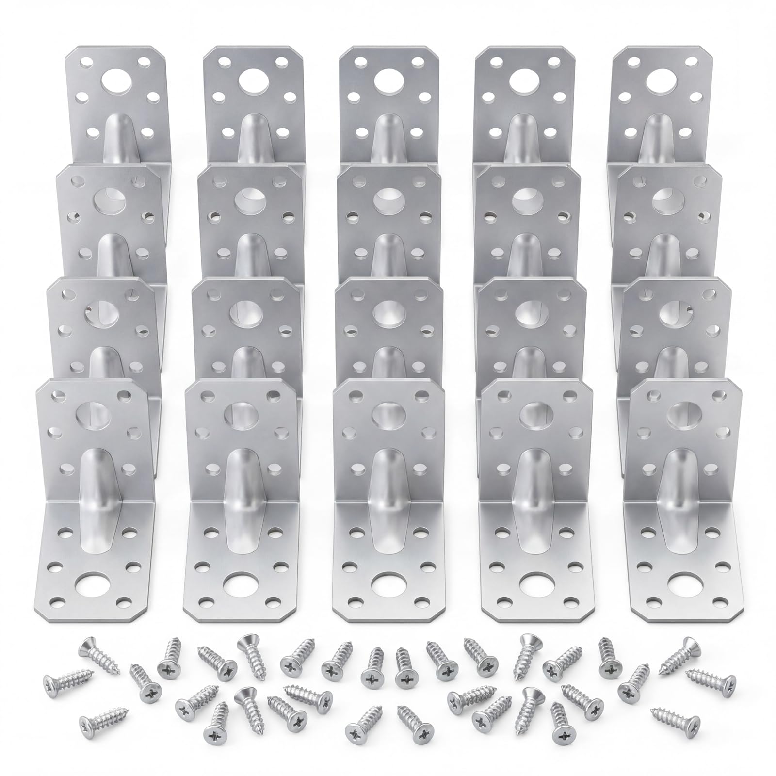 20 staffe angolari, staffe metalliche ad angolo di 90 gradi, connettori angolari, connettori in legno, staffe per carichi pesanti per mobili, sedie, tavoli, montaggio su finestra (50 x 50 x 35 mm) con