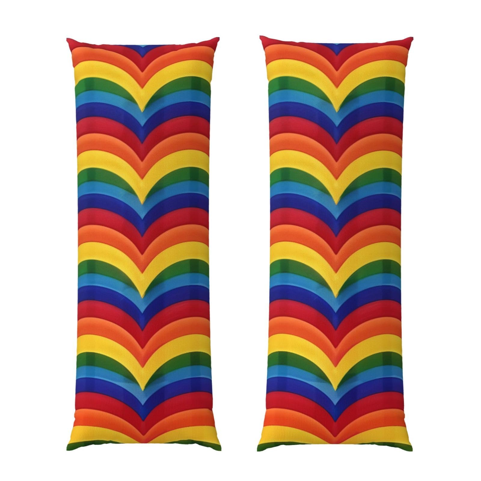 Body Pillow Cover 20x54 Inch, Rainbow Pattern Print Long Lumbar Pillow Case with Zipper Long Body Pillowcase Decorative for Bed Sofa Bedroom