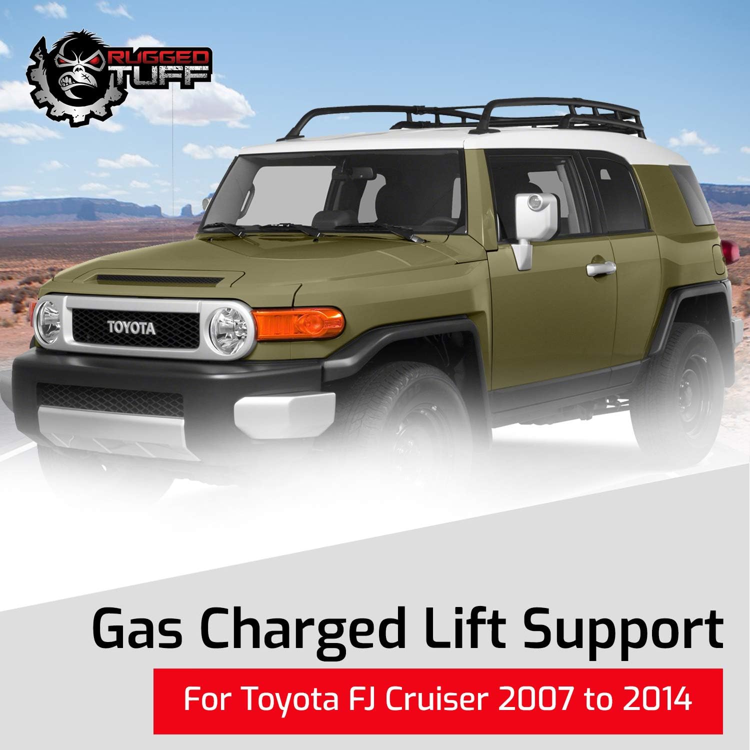Rear Window Glass Lift Support Shocks Struts for 2007-2014 Toyota FJ Cruiser Back Door Hatch Trunk Gate Gas Springs Arms Dampers Rods SG329066 6613 (2 Qty)
