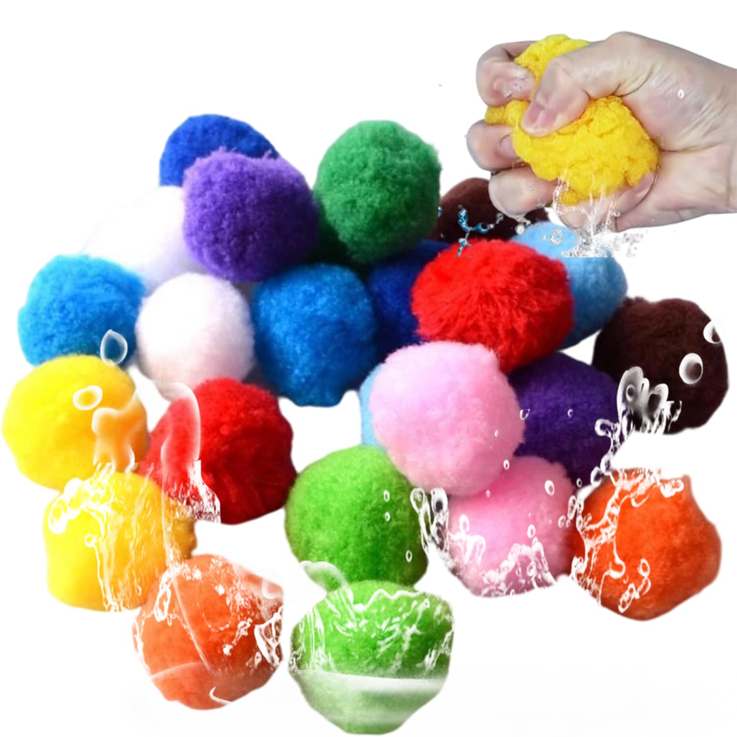 Yeesabella 12PCS Reusable Water Balloons for Kids, Quick Fill Self-Sealing Water Balls for Pool Beach Summer Outdoor Games, Refillable Water Toys