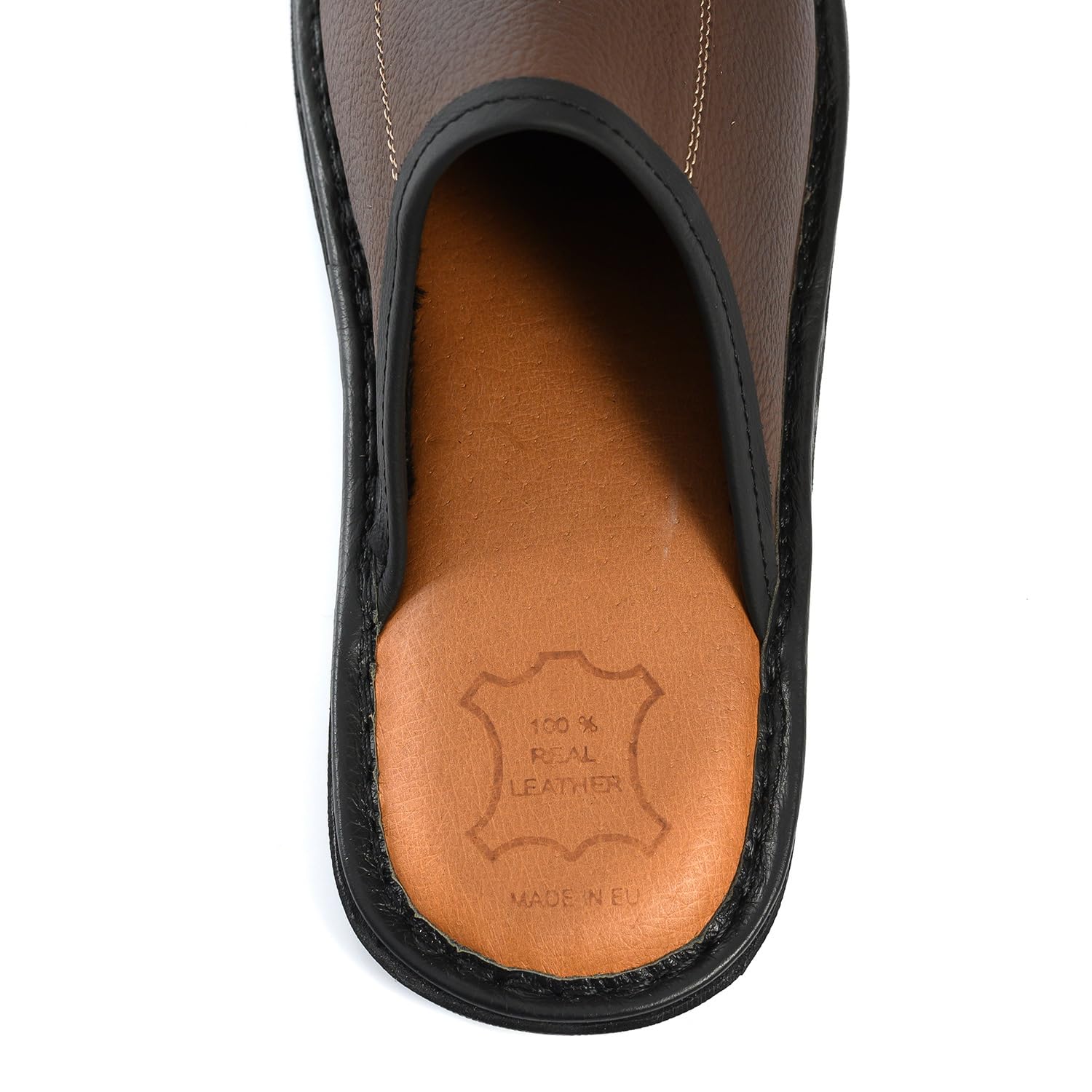 Chaussons en cuir pour homme - Pantoufles faites à la main avec semelle antidérapante, confortables et robustes, tailles 41-47