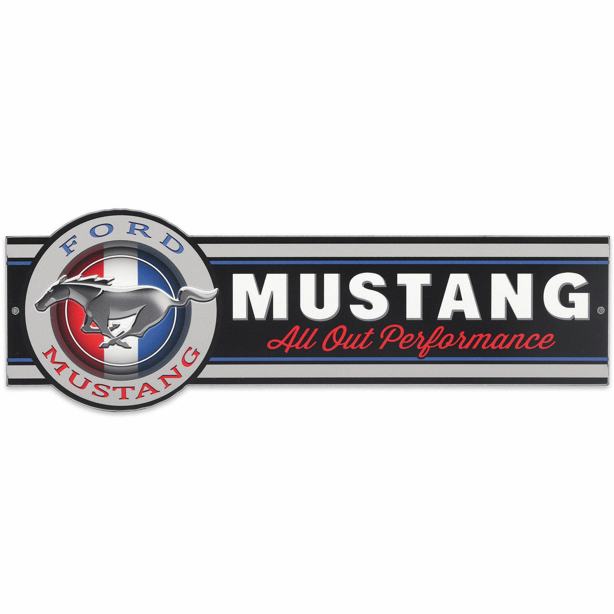 Open Road Brands Ford Mustang All Out Performance Metal Sign - Vintage Ford Mustang Sign for Garage, Shop or Man Cave
