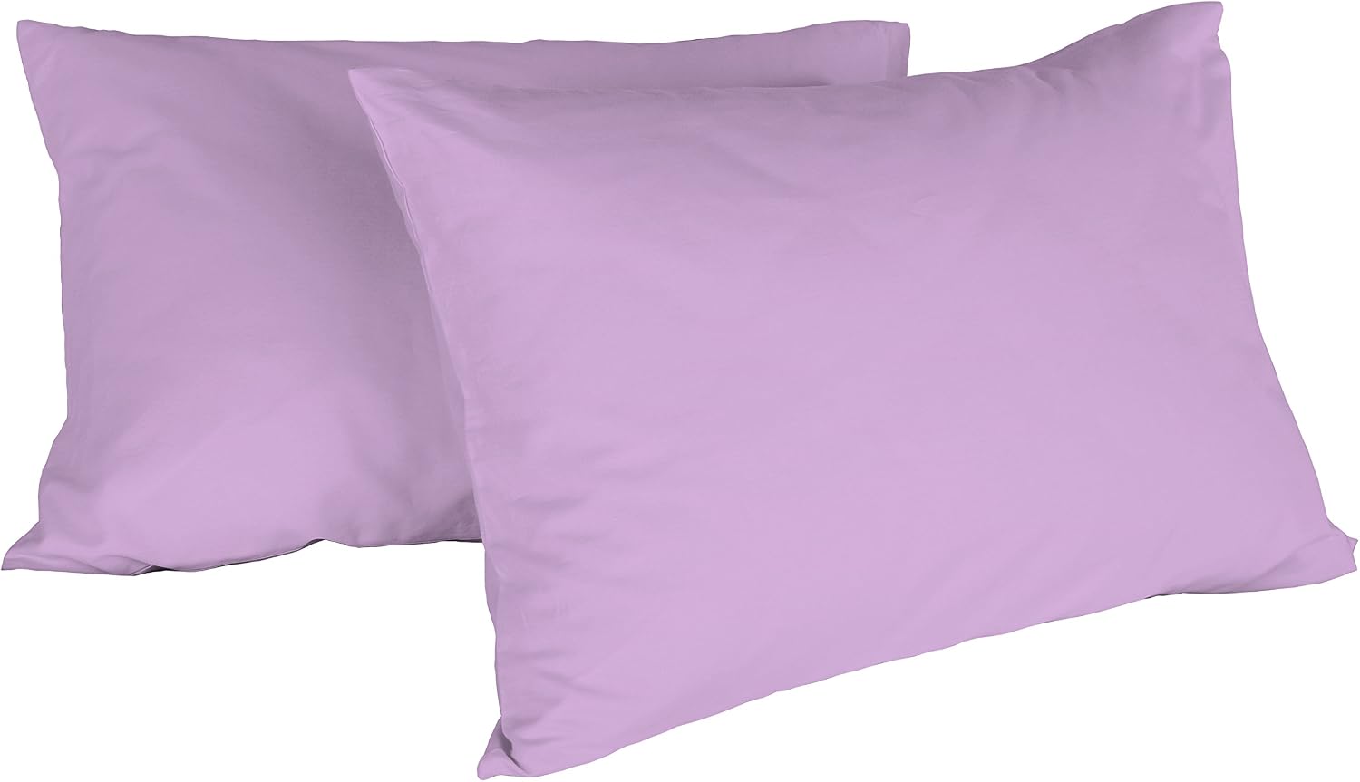 Italian Bed Linen Max Color couple of plain color pillowcases, Lillac, 52x82cm