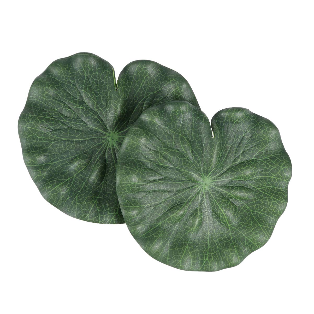 DOITOOL Artificial Floating Lotus Leaves Lily Pads 6 Pcs 17cm Green PU Simulation Fish Tank Pond Aquarium Decor Realistic Water Lily Leaf Fountain Pool Bathtub Decoration Stage Props