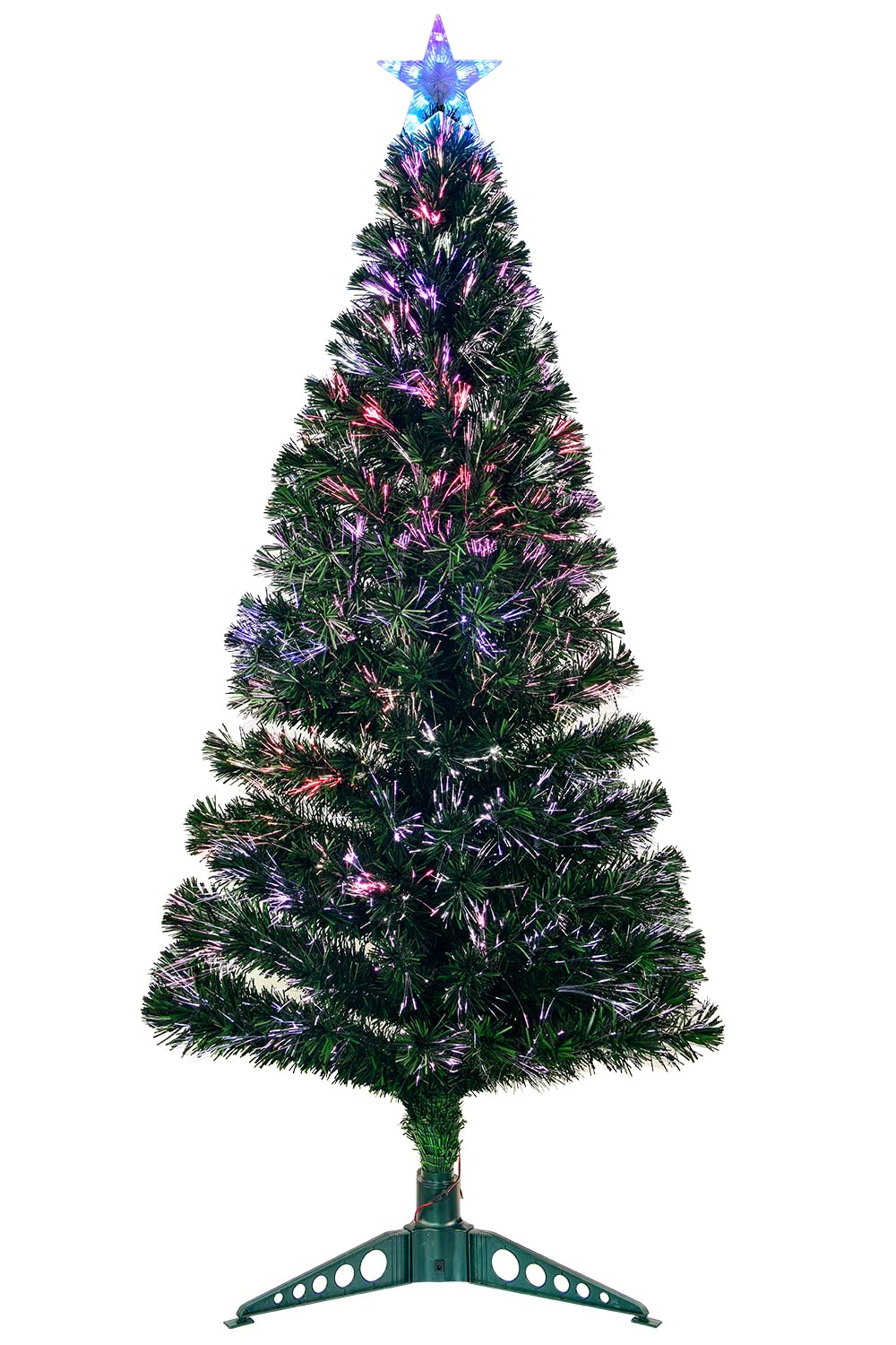 6FT Fiber Optic Green Christmas Tree Artificial Tree with Stand,Pre-lit Full Xmas Tree with Top Star Perfect for Indoor Holiday Decoration