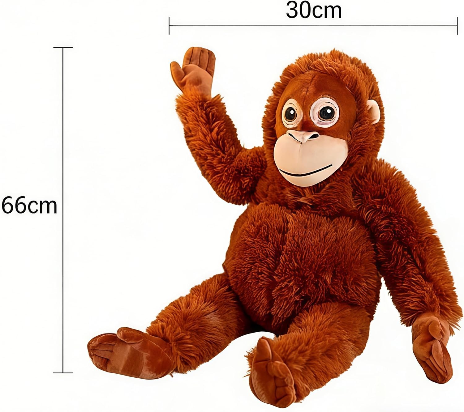 Genérico Mono De Peluche Naranja 66 Cm, Suave MuñEco De Dibujos Animados para DecoracióN Infantil, HabitacióN De NiñA, Cama, CojíN Y Accesorio FotográFico del Hogar — view 2