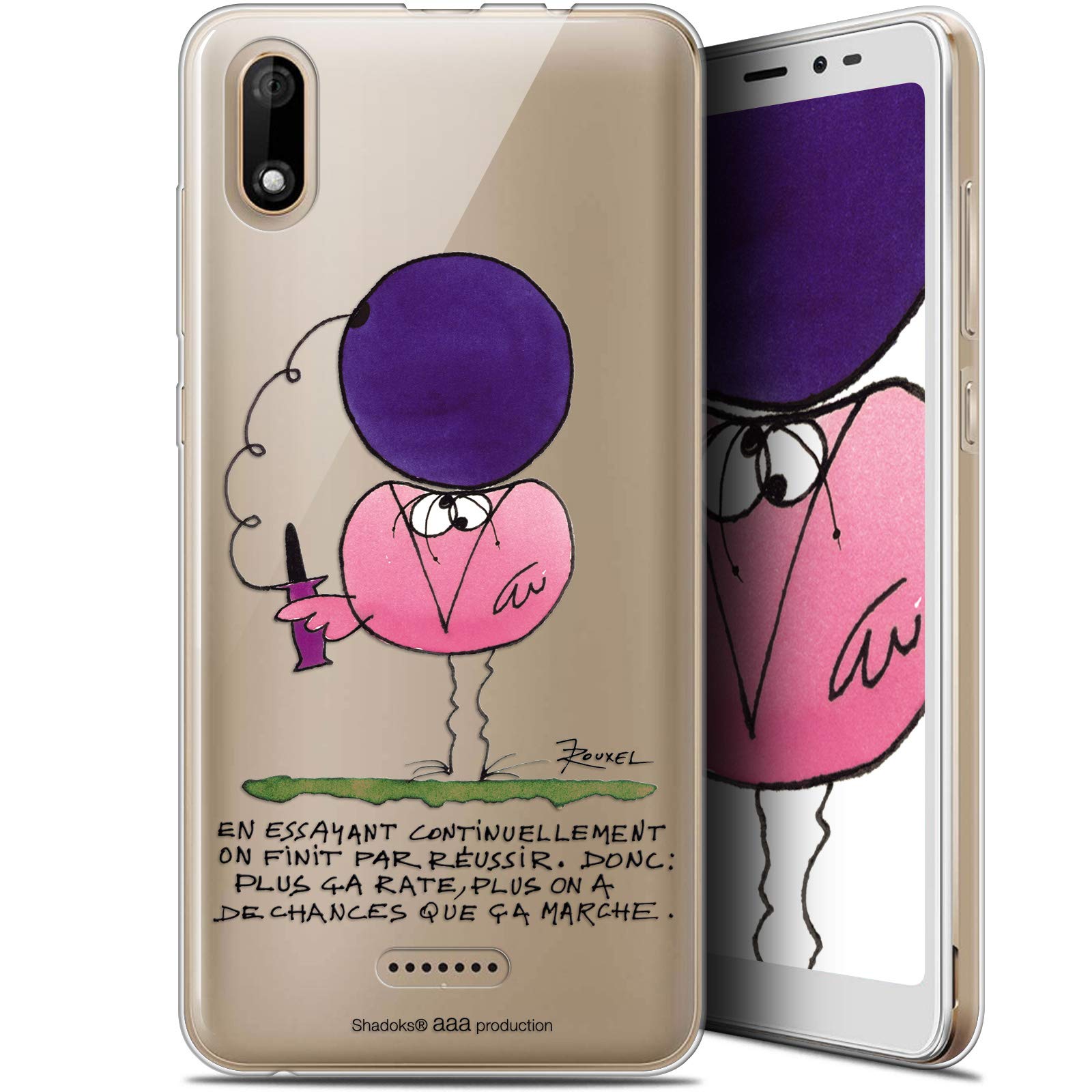 Ultra-Slim Shell Case for 5.45 Inch Wiko Y60 with"Les Shadoks en Essante" Design [French Language]