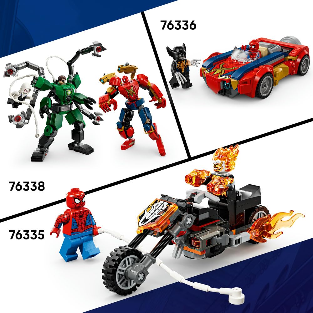 LEGO | Marvel Miles Morales kontra Spider-Man 2099 76337 | Ruchomy robot, zabawka dla 6-latka, prezent dla fana Spider-Mana, zestaw klocków dla chłopca i dziewczynki, 135 elementów