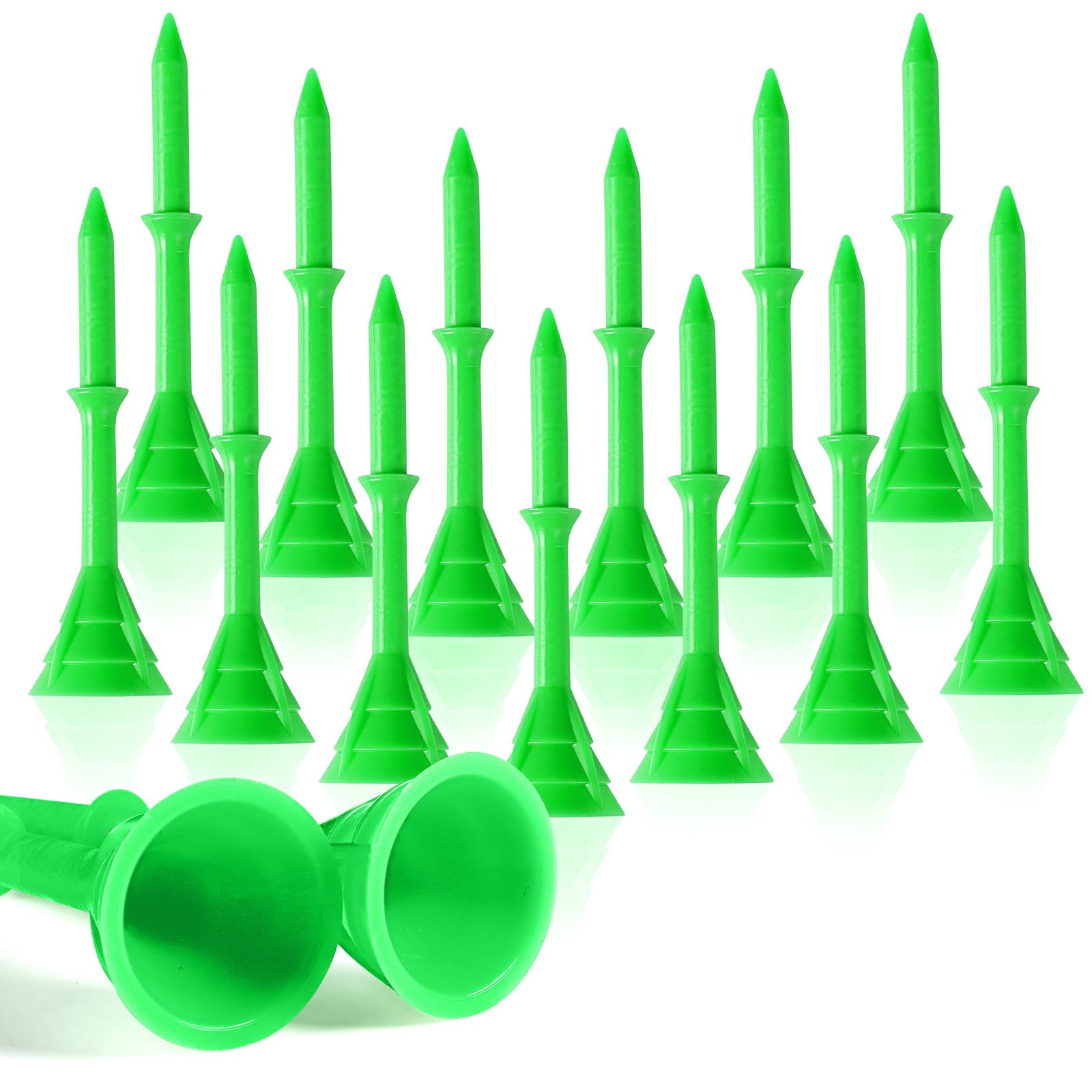 GKandi Unbreakable Plastic Golf Tees 3 1/4 Inch 20/40 Pack (Green, 20 Pcs)