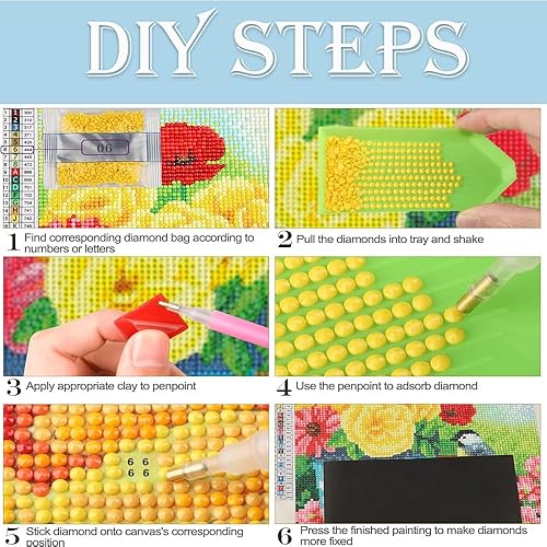 Miniatura 7 de Milila Kits de pintura de diamantes para adultos, kit de arte de diamante redondo para principiantes para decoración de pared del hogar, 11.8 x 11.8