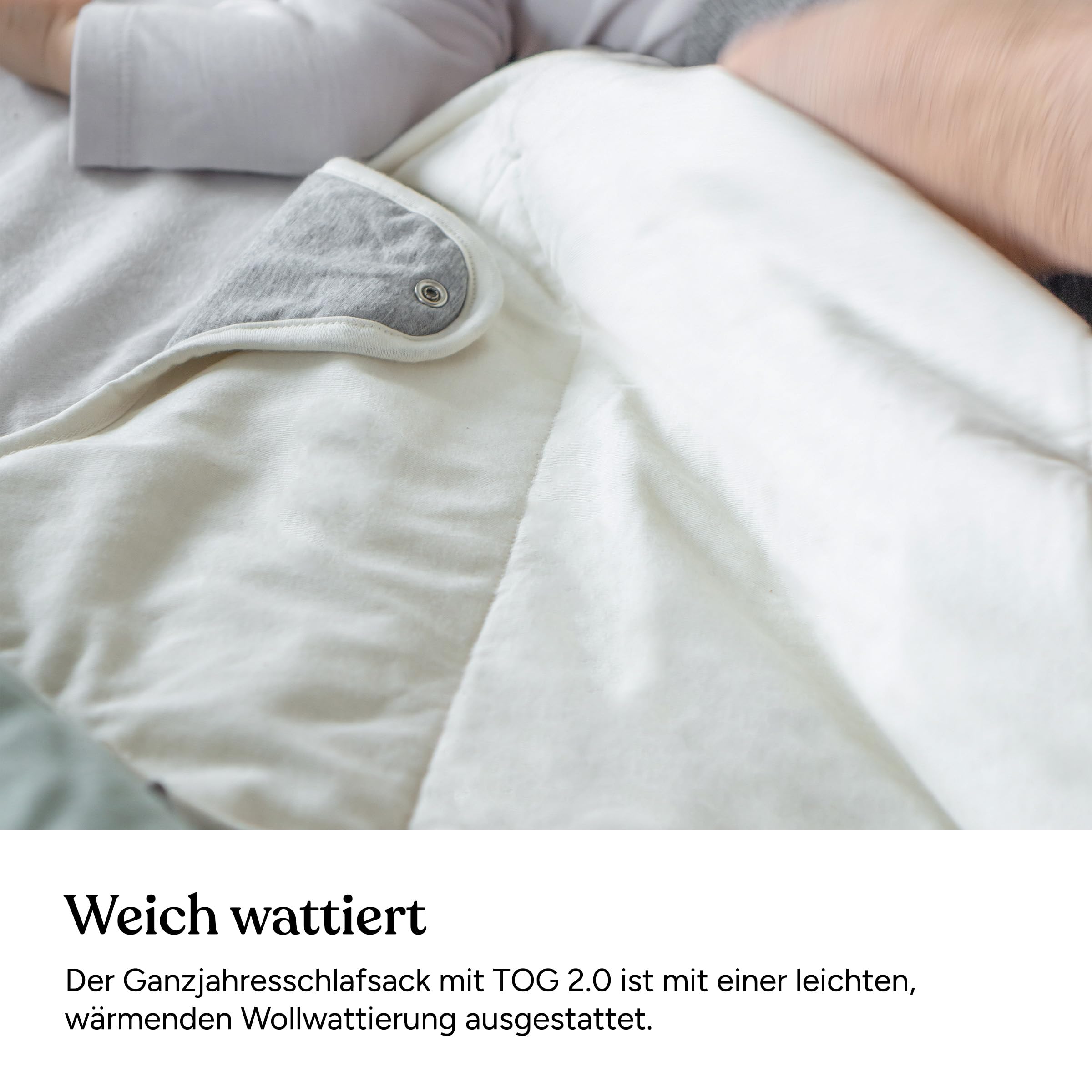 Ehrenkind® Ganzjahres-Schlafsack Rund mit Wollfüllung | 100% Bio-Baumwolle mit 100% Wolle Füllung Baby-Schlafsack | OEKO-TEX