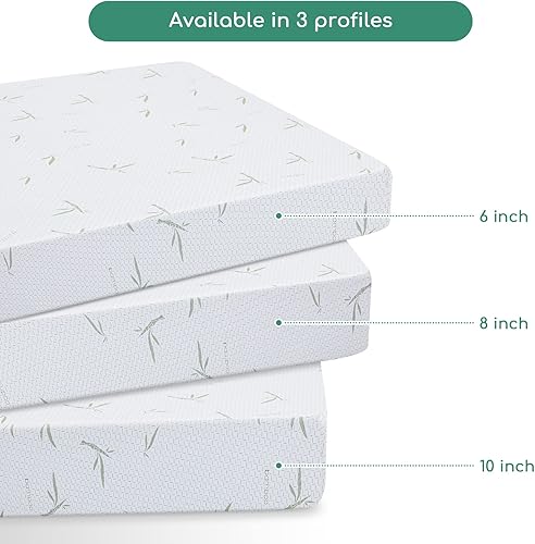 Miniatura 7 de Colchón Queen colchón de espuma viscoelástica de 8 pulgadas en una caja para niños con funda de bambú transpirable colchón de gel de té verde de