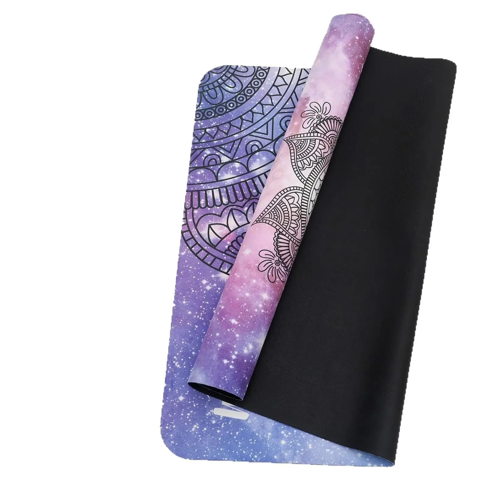 Esterilla Yoga Estera de yoga TPE goma 1,5 mm, plegable, absorbente sudor, antideslizante, con estampado gamuza, mojada, seca, ancha y delgada