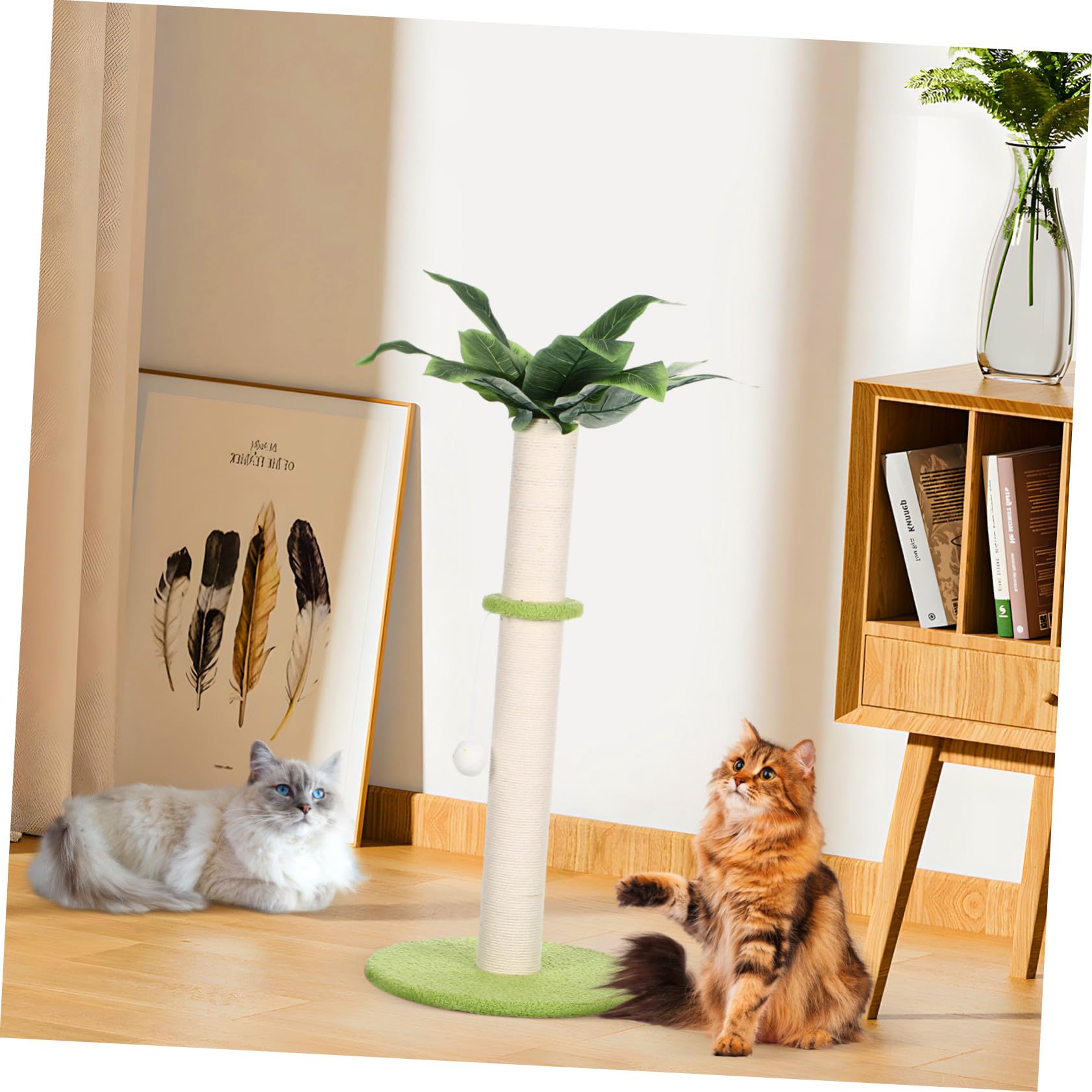 BESTonZON Rascador para Gatos de Interior Poste de Rascar para Uñas Tablero Rascador de Suelo para Gatos Pequeños para Salones y Habitaciones