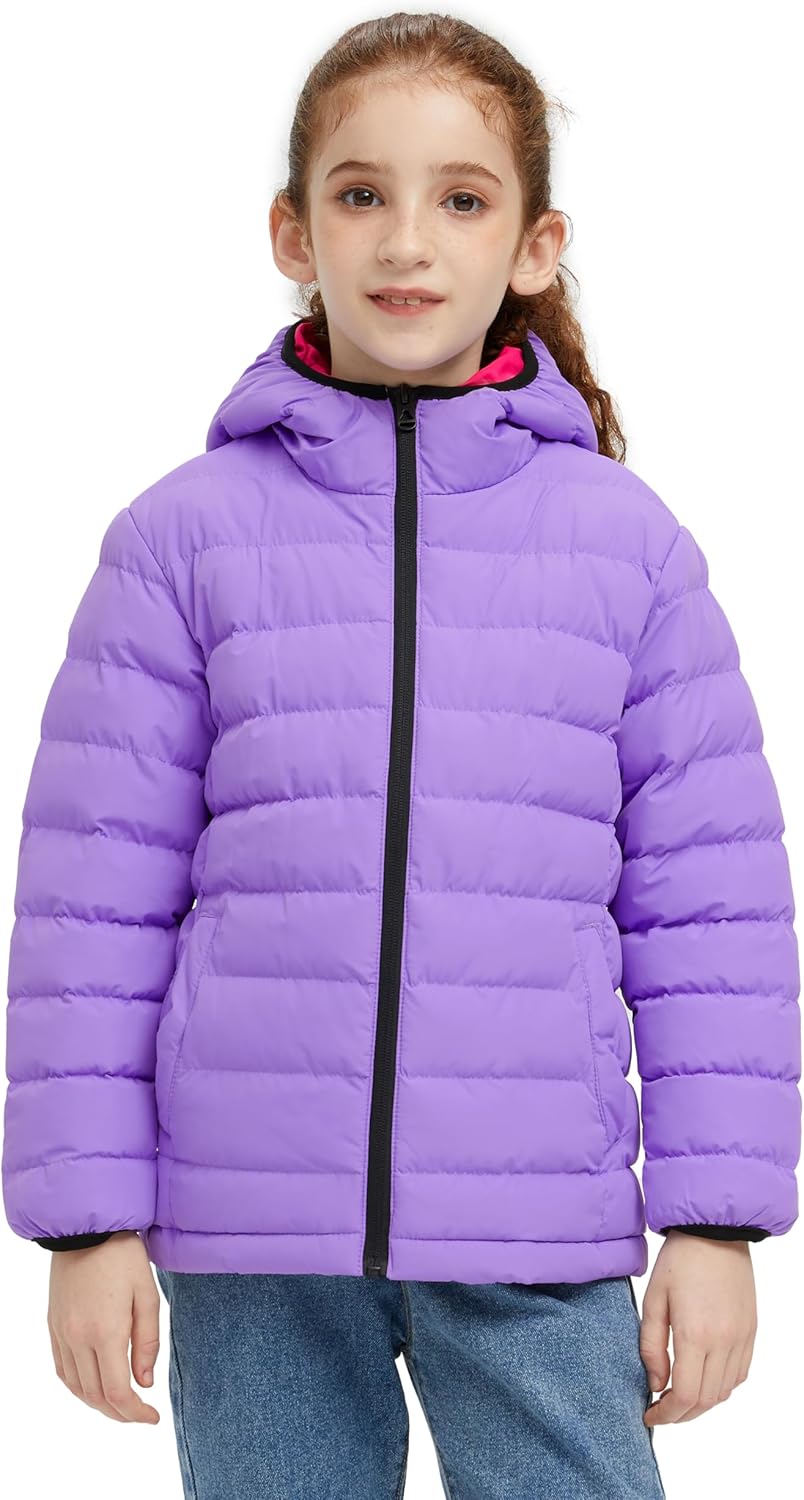 Wantdo Girl's Lightweight Winter Coat Padded Puffer Jacket Waterproof Bubble Coat Hooded - Image 2