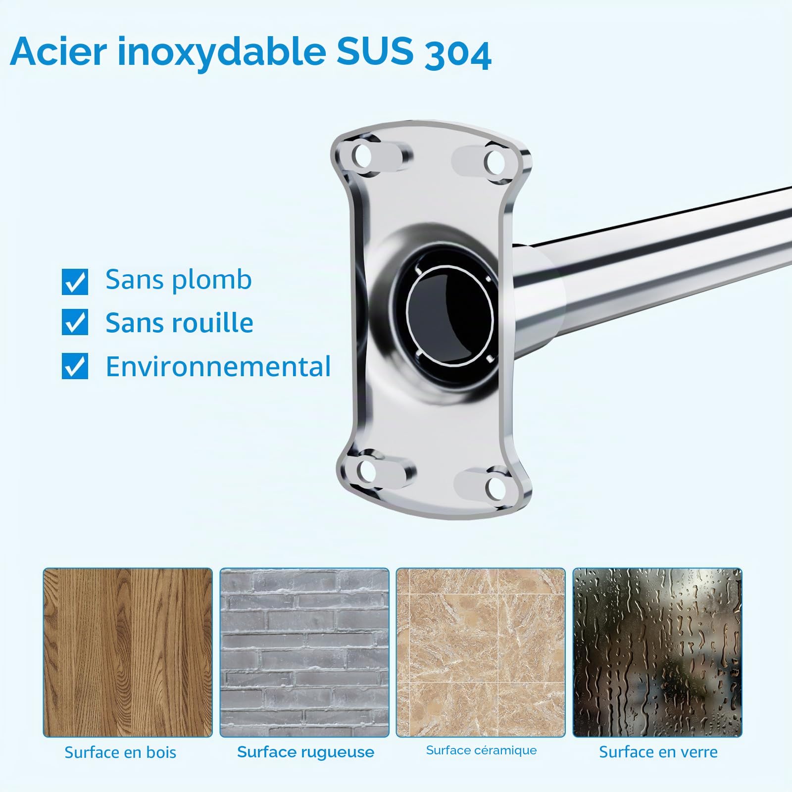 KULACO Barre de douche en forme de L, 100-120x100-190cm | barre de douche réglable en acier inoxydable SUS304, tringle pour rideau de douche de coin, avec 16 anneaux pour rideau