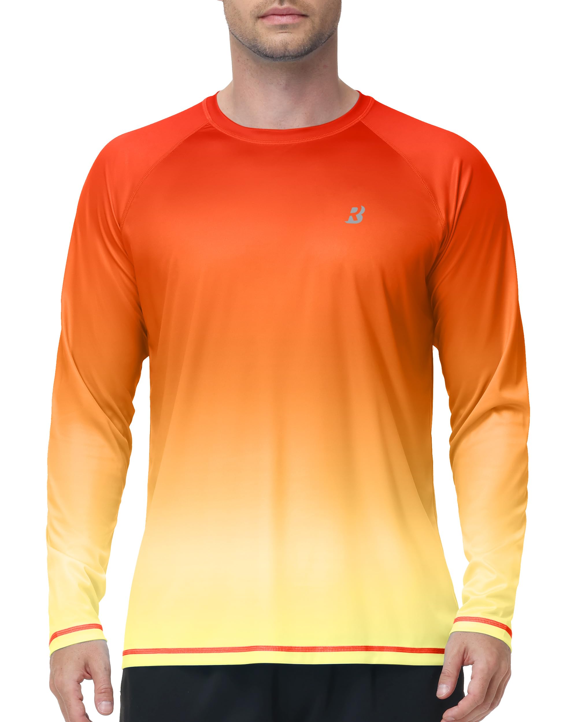 Roadbox Men's UPF 50+ Sun Protection Shirt Long Sleeve, Quick Dry Breathable Rash Guard for Swimming, Fishing, Hiking & Running