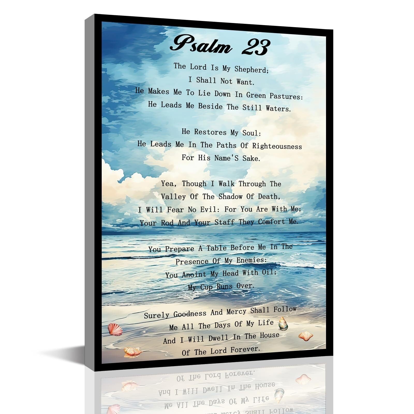 IDGTTLDF Faith Based Wall-Art The Lord is My Shepherd Bible Quote for Home Decor Inspirational Print for Bedroom Living Room or Church Unframed,16x24inch(40x60cm)