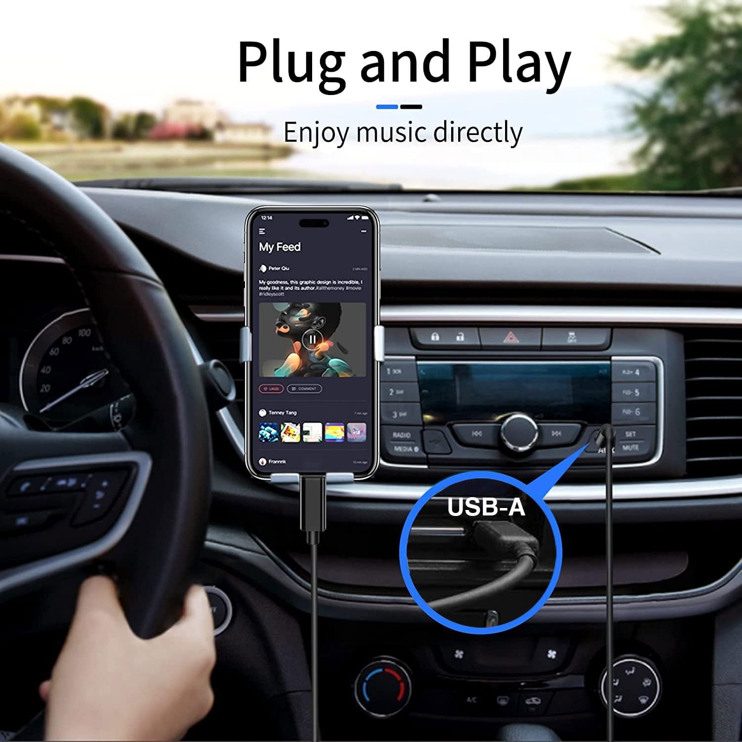 Cavo di ricarica da auto per iPhone 17 da 1,8 m, da USB A a USB C per iPhone 15/16/17 Pro Max, 17E/16E, Air, Plus, Samsung A55/A54/A50/A15/A14/S25/S24/S23/S22, Google Pixel 9 Pro/8a Android